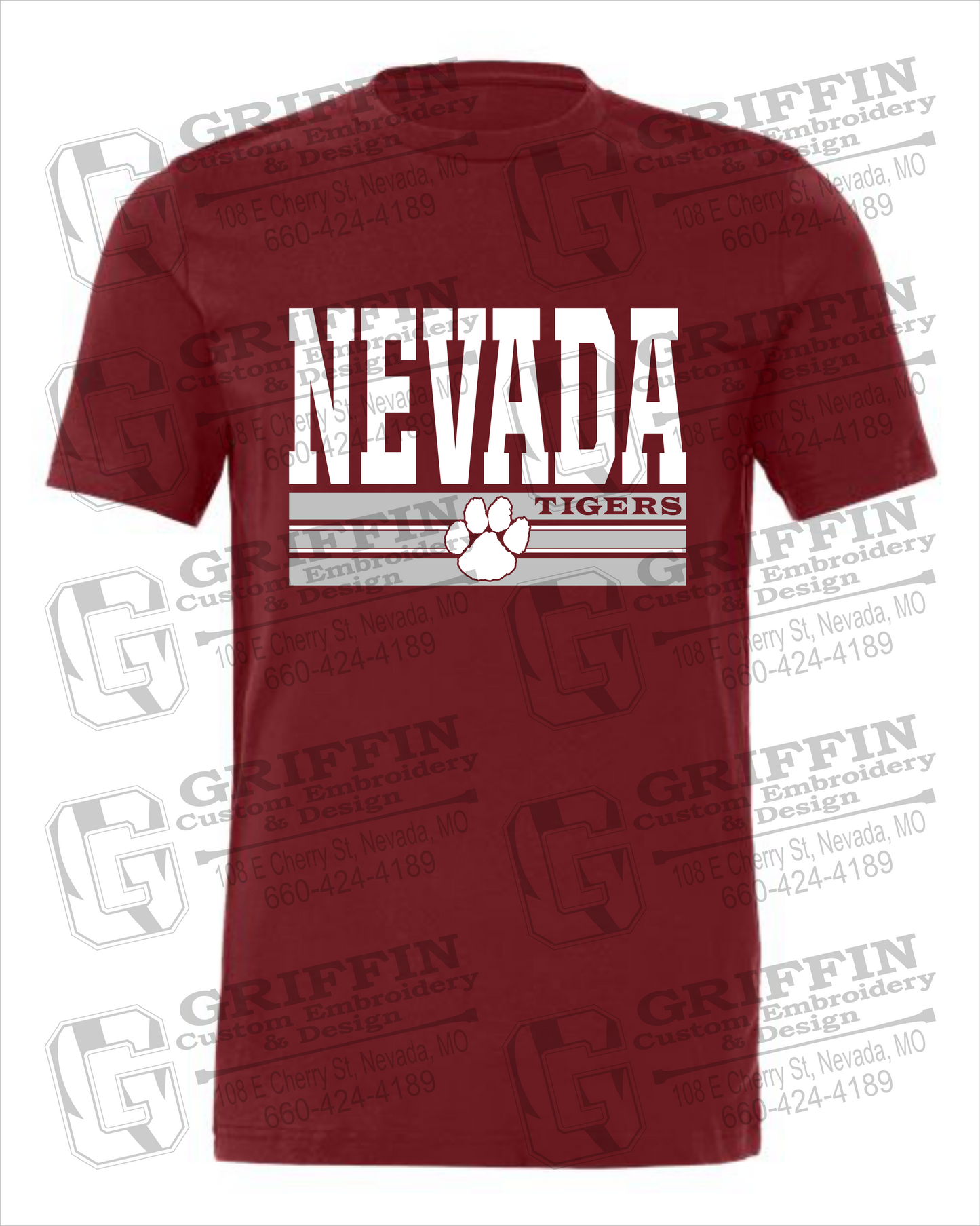 Cotton Short Sleeve T-Shirt - Nevada Tigers 22-V