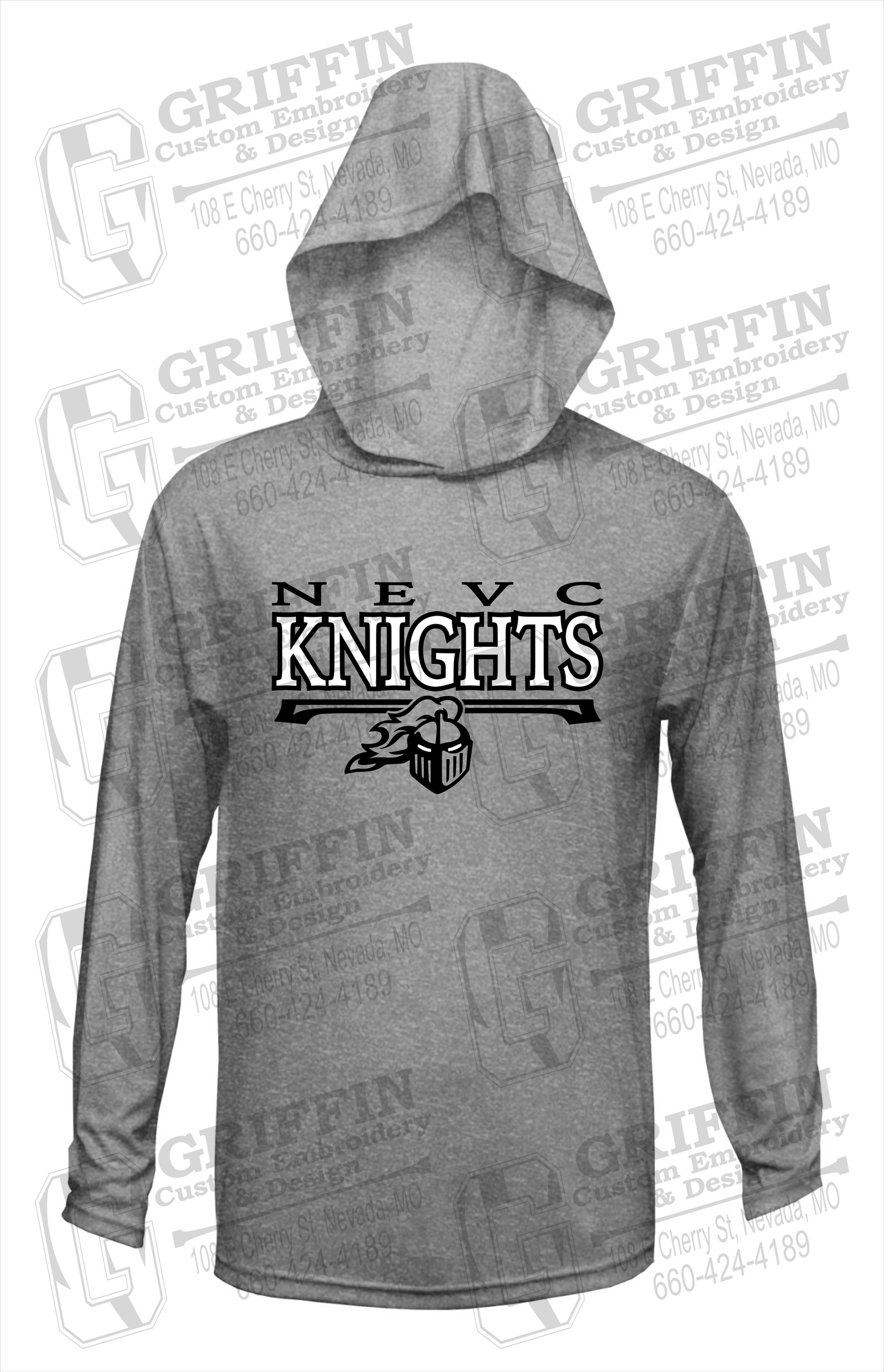 Dry-Fit T-Shirt Hoodie - NEVC Knights 23-A