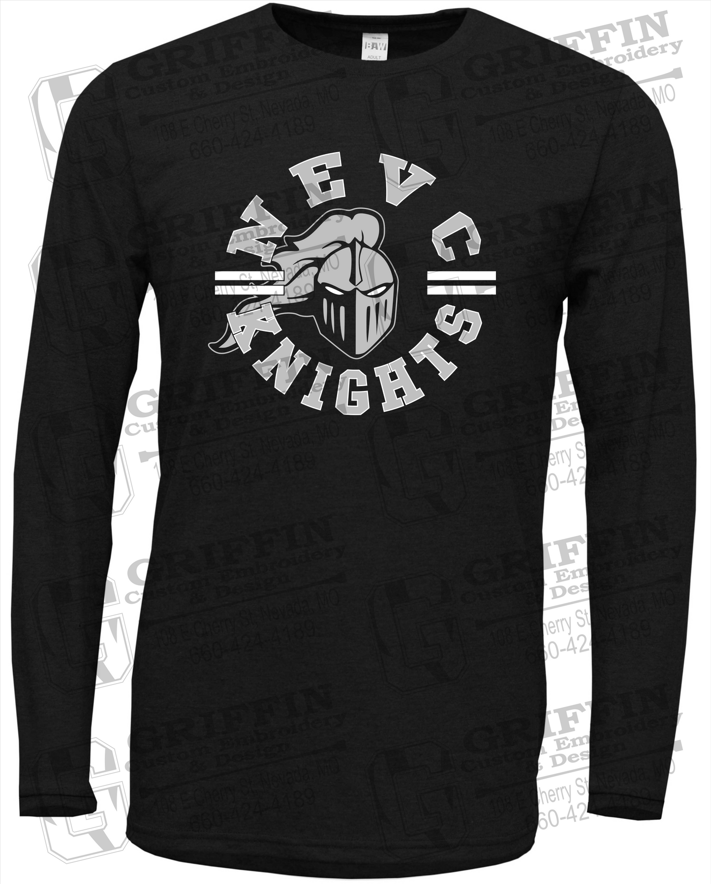 Soft-Tek Long Sleeve T-Shirt - NEVC Knights 23-C