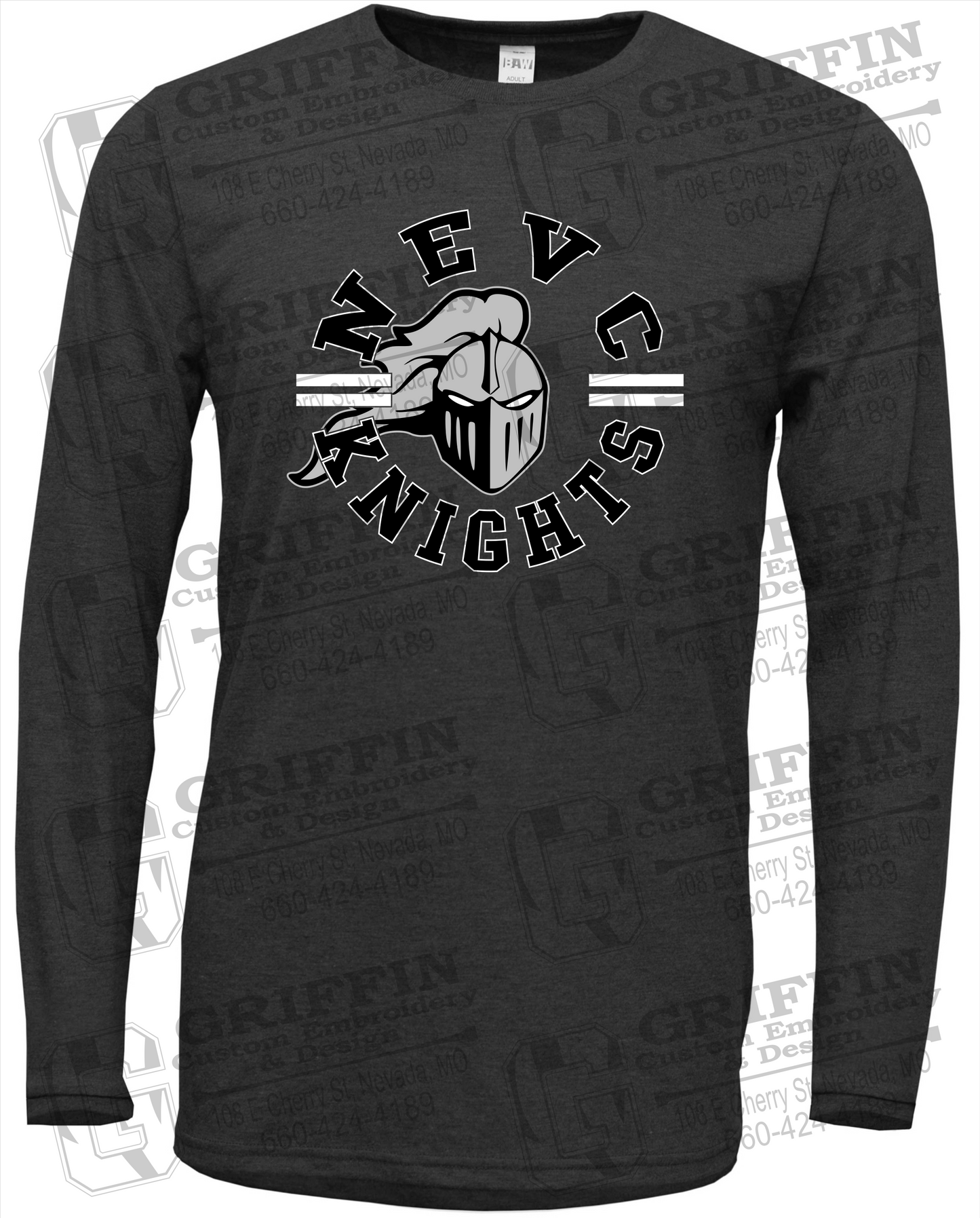 Soft-Tek Long Sleeve T-Shirt - NEVC Knights 23-C