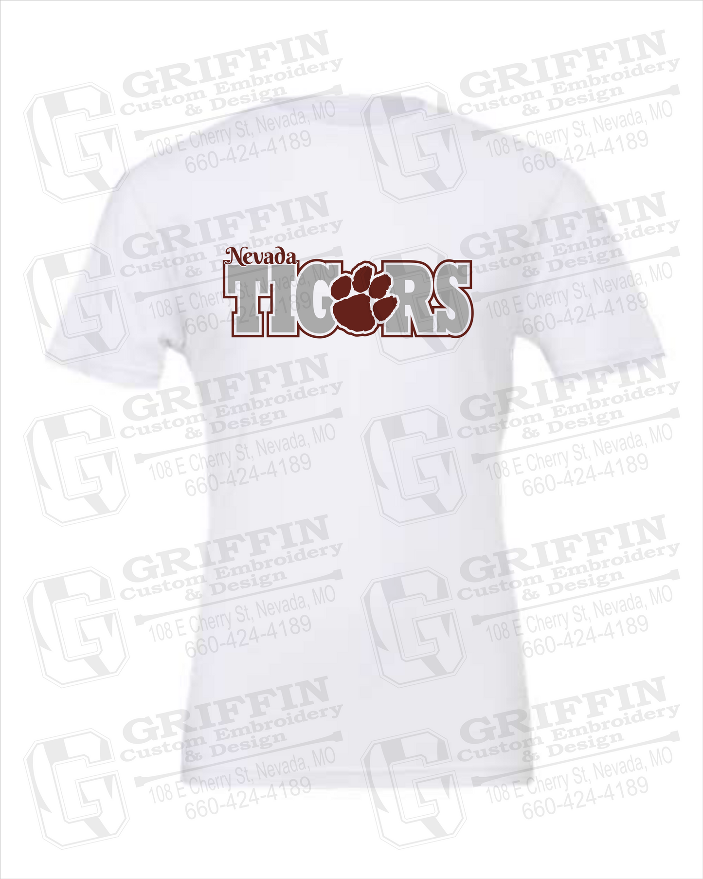 Nevada Tigers 23-D 100% Cotton Short Sleeve T-Shirt