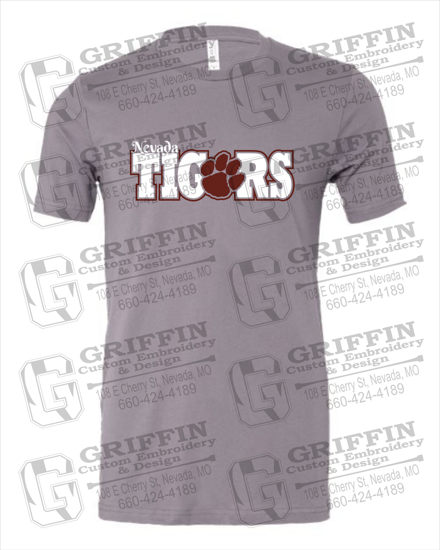 Nevada Tigers 23-D 100% Cotton Short Sleeve T-Shirt