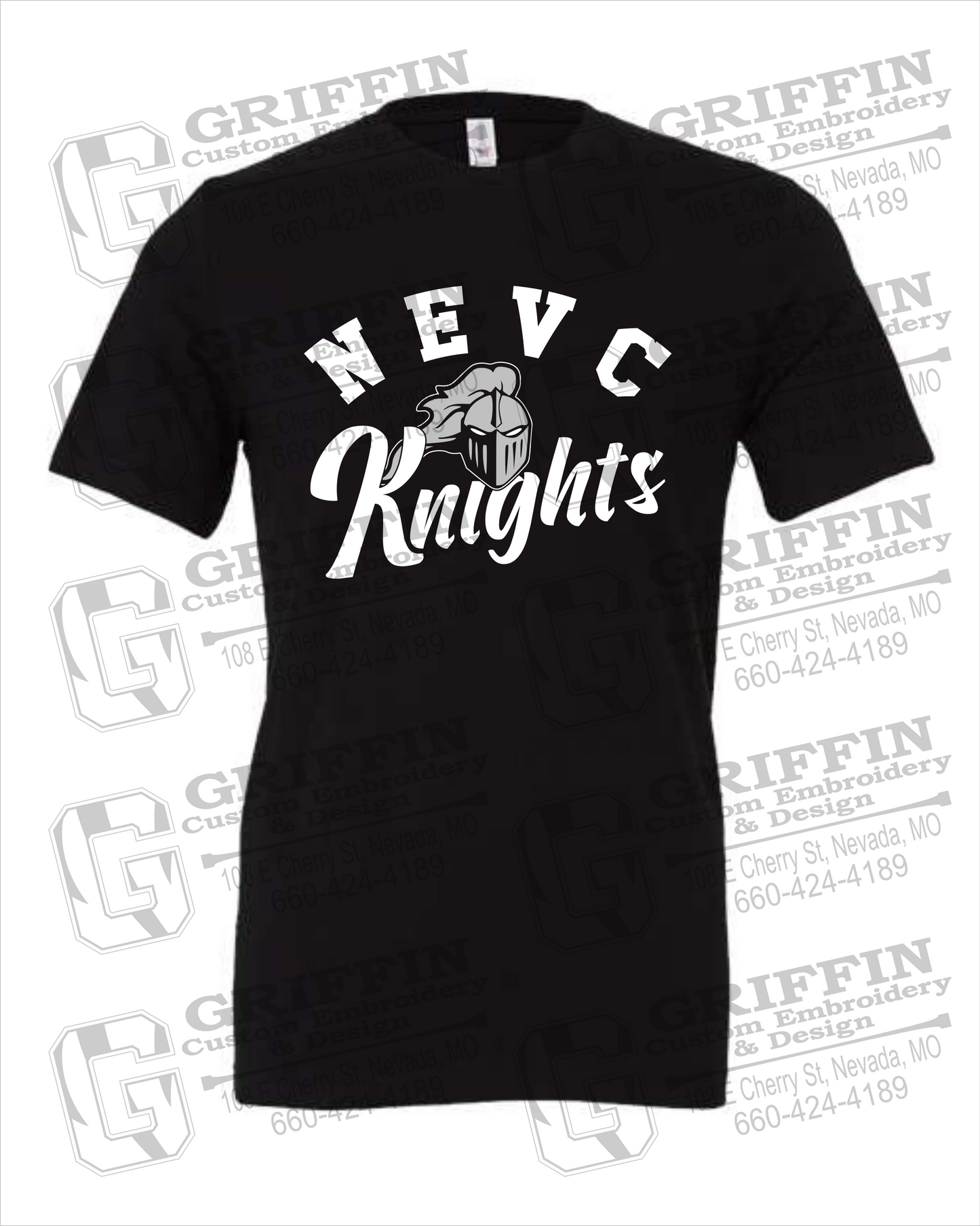 Cotton Short Sleeve T-Shirt - NEVC Knights 23-D