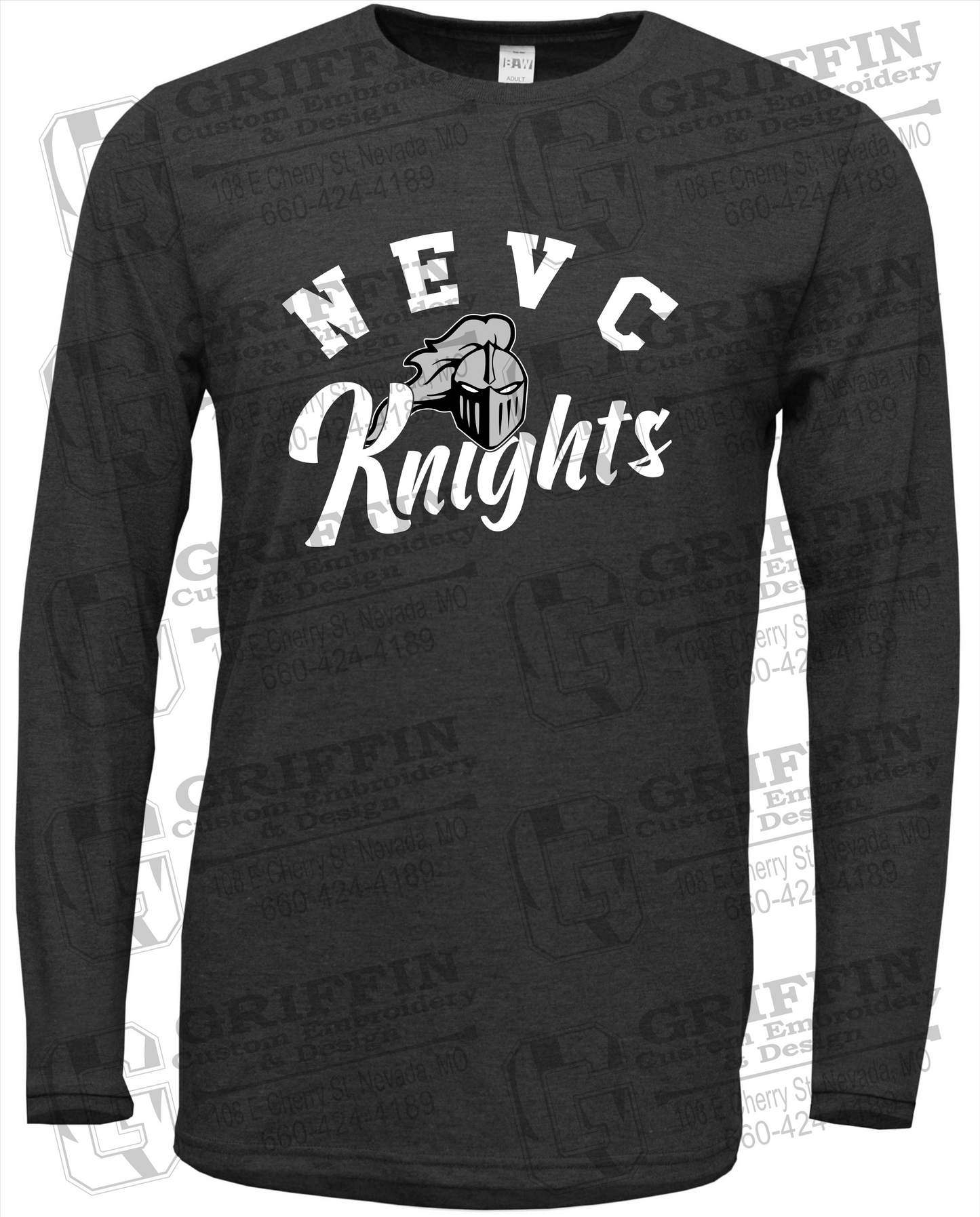 Soft-Tek Long Sleeve T-Shirt - NEVC Knights 23-D