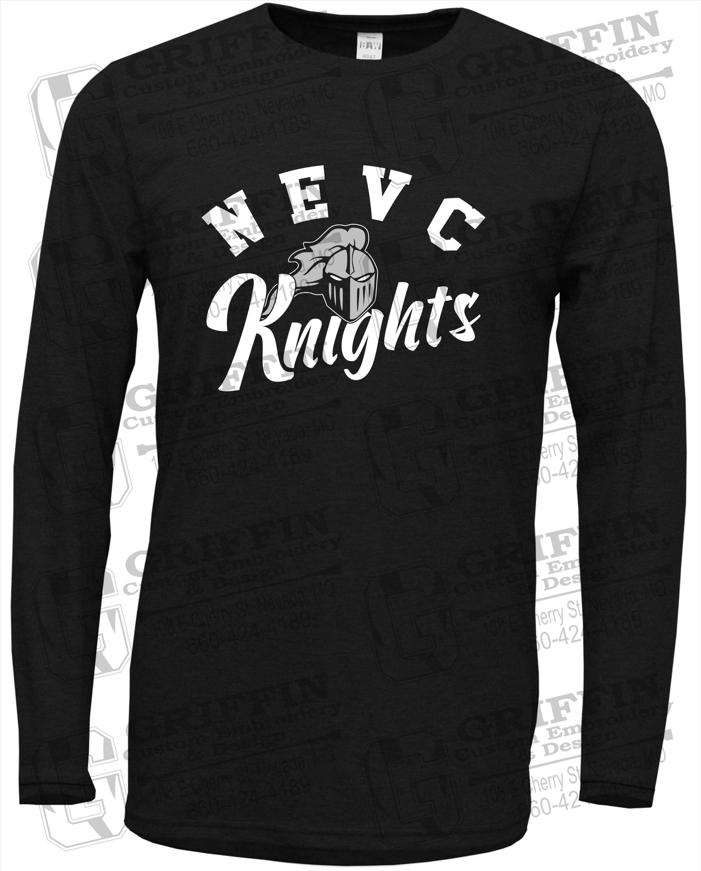 Soft-Tek Long Sleeve T-Shirt - NEVC Knights 23-D