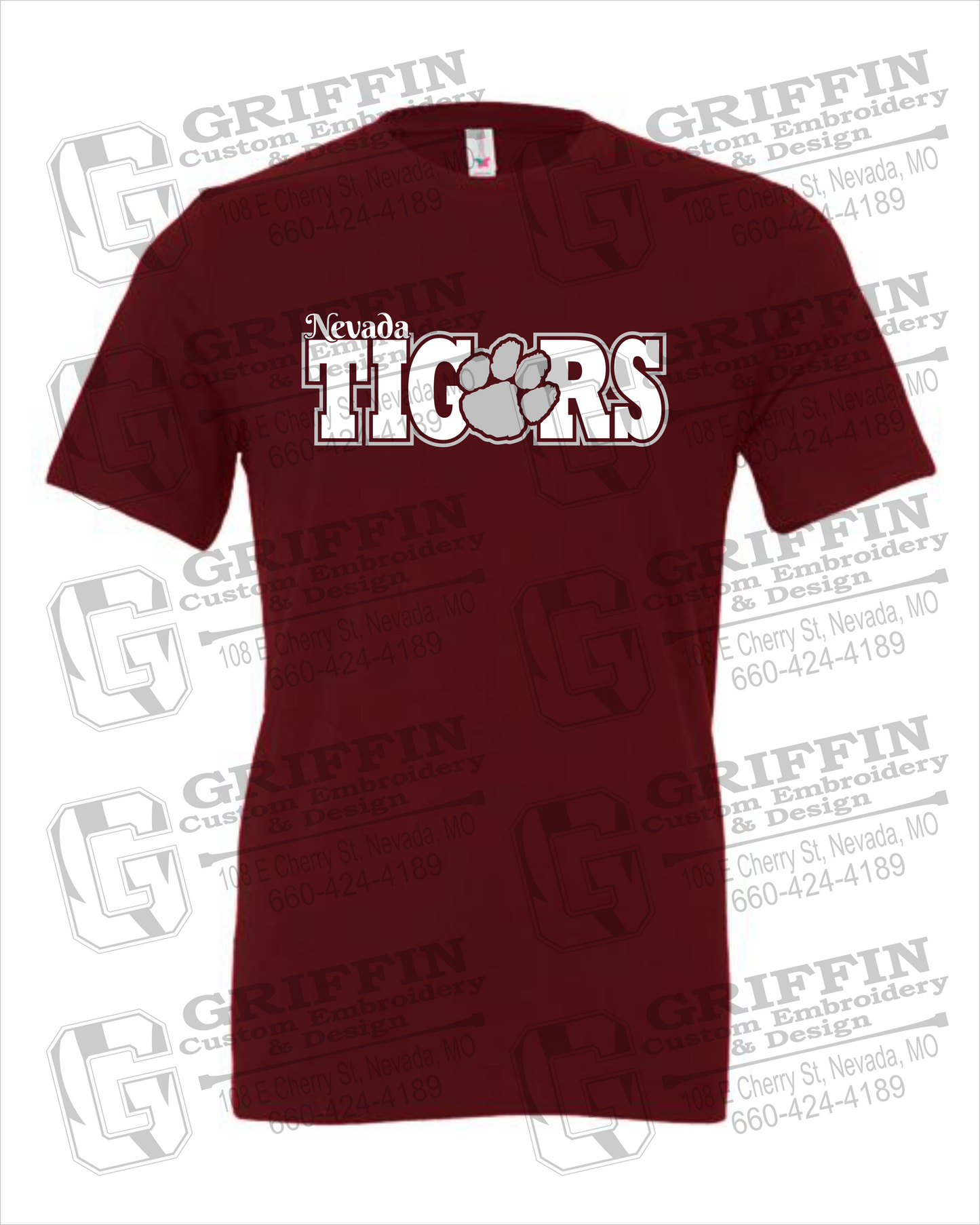 Nevada Tigers 23-D 100% Cotton Short Sleeve T-Shirt