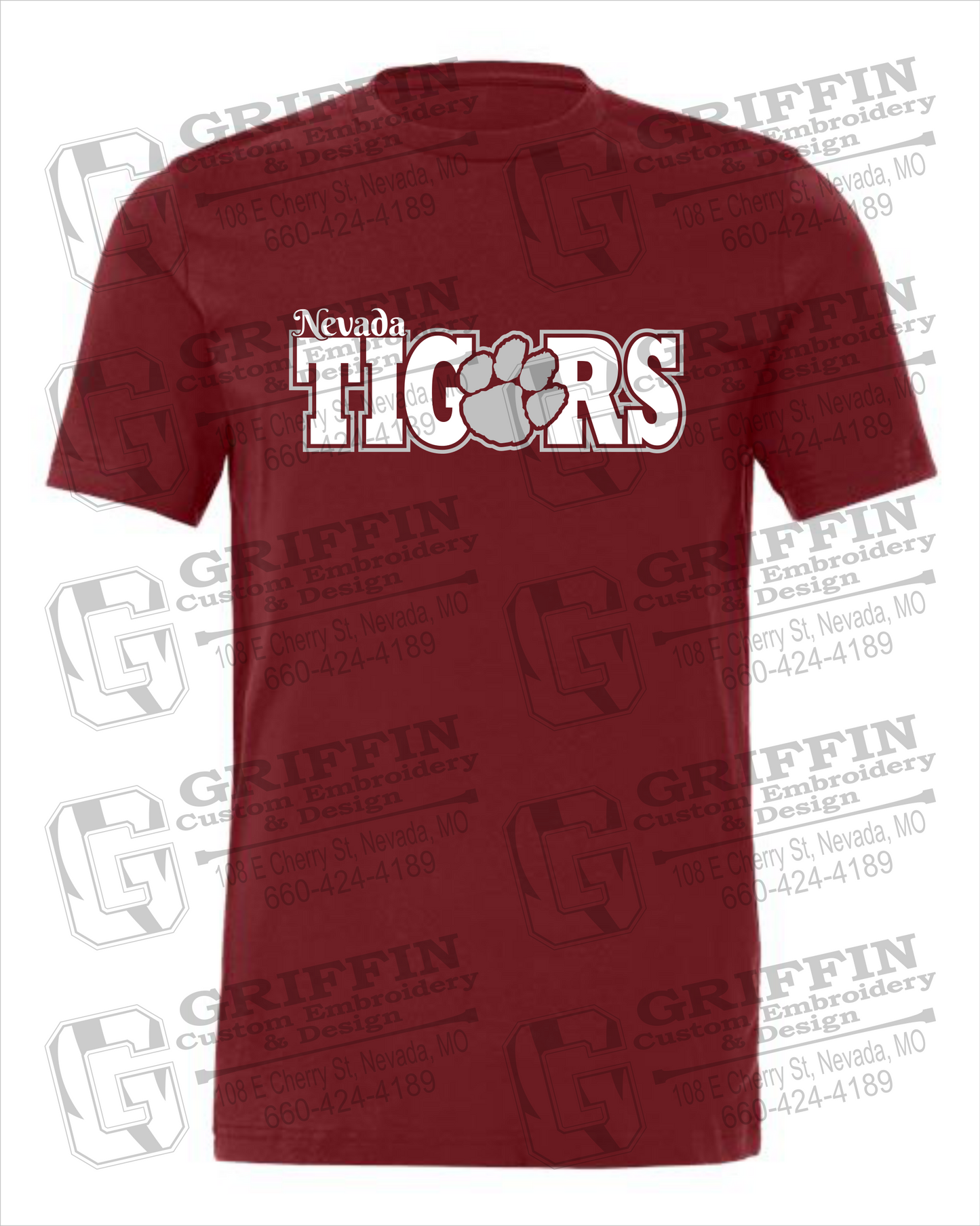 Nevada Tigers 23-D 100% Cotton Short Sleeve T-Shirt