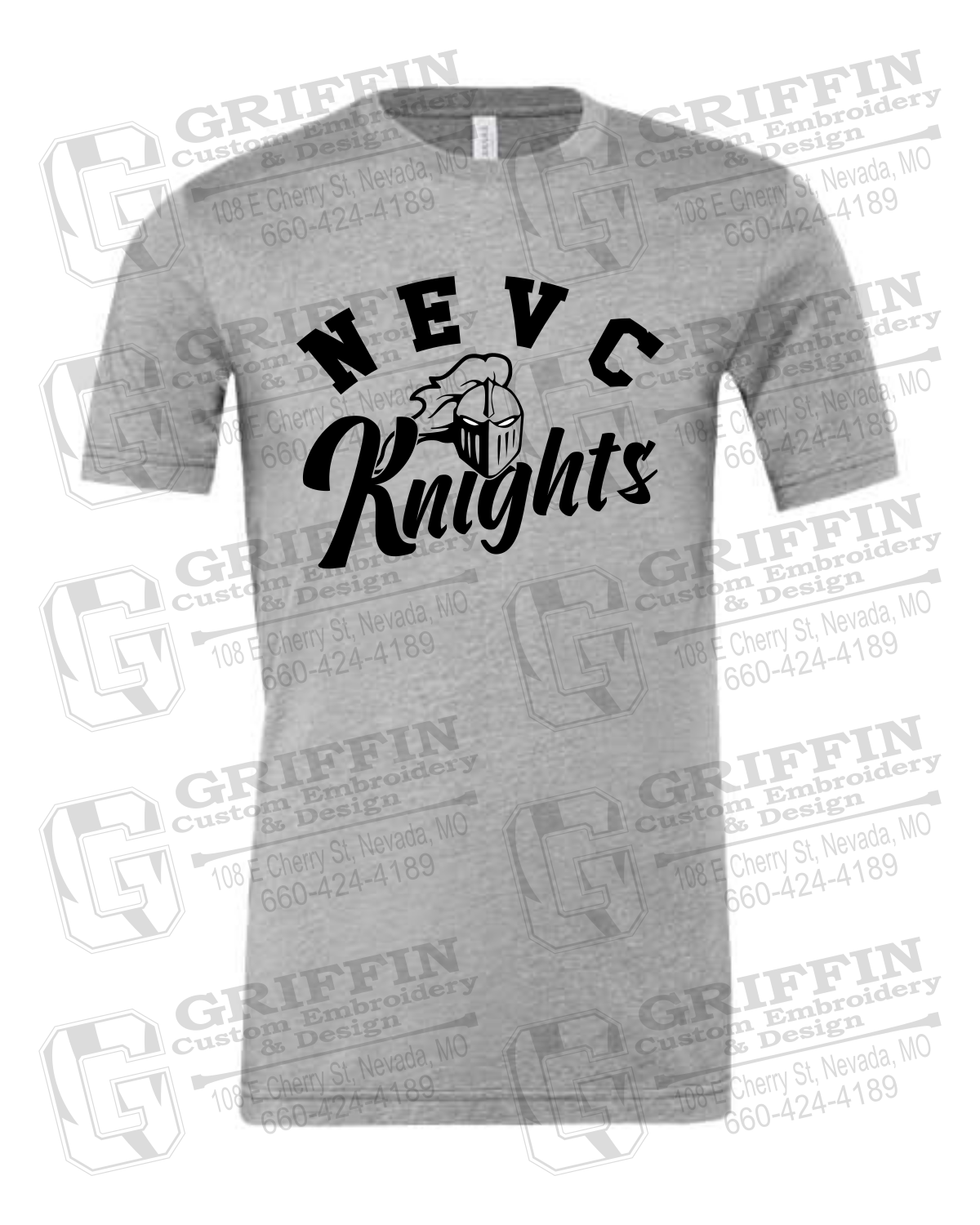 Cotton Short Sleeve T-Shirt - NEVC Knights 23-D