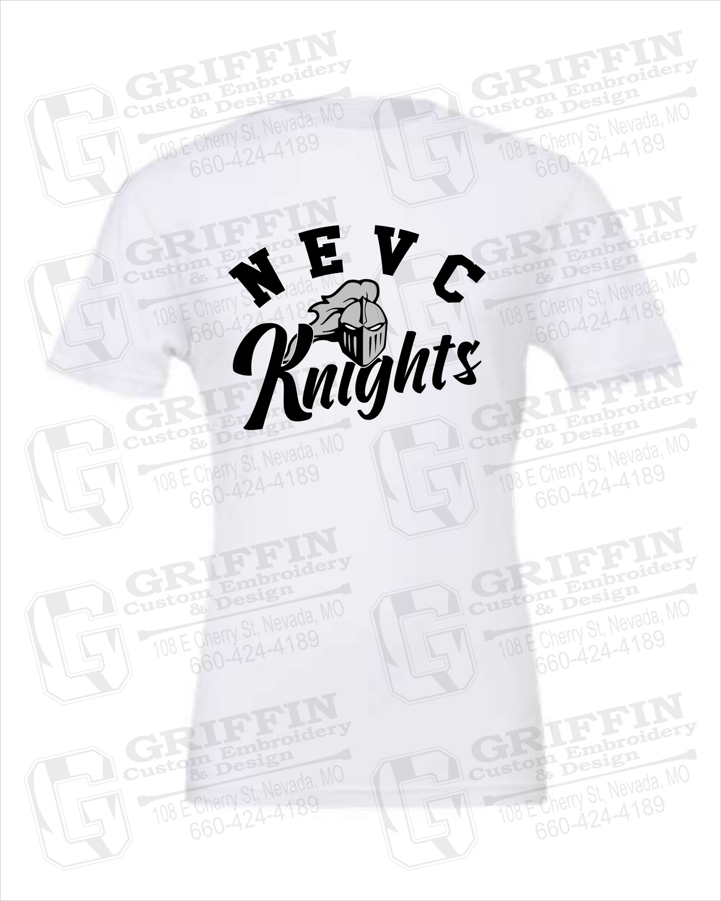 Cotton Short Sleeve T-Shirt - NEVC Knights 23-D
