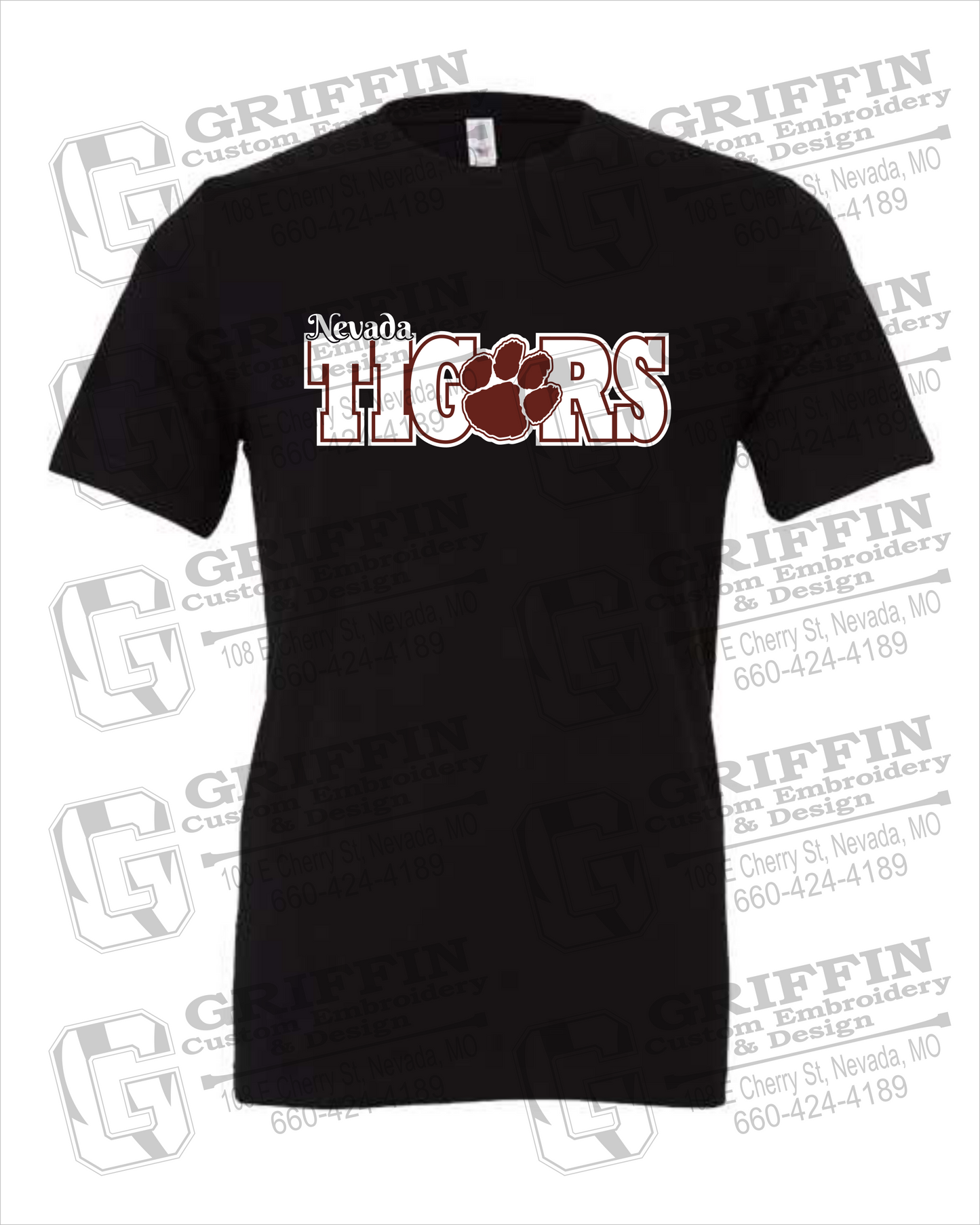 Nevada Tigers 23-D 100% Cotton Short Sleeve T-Shirt