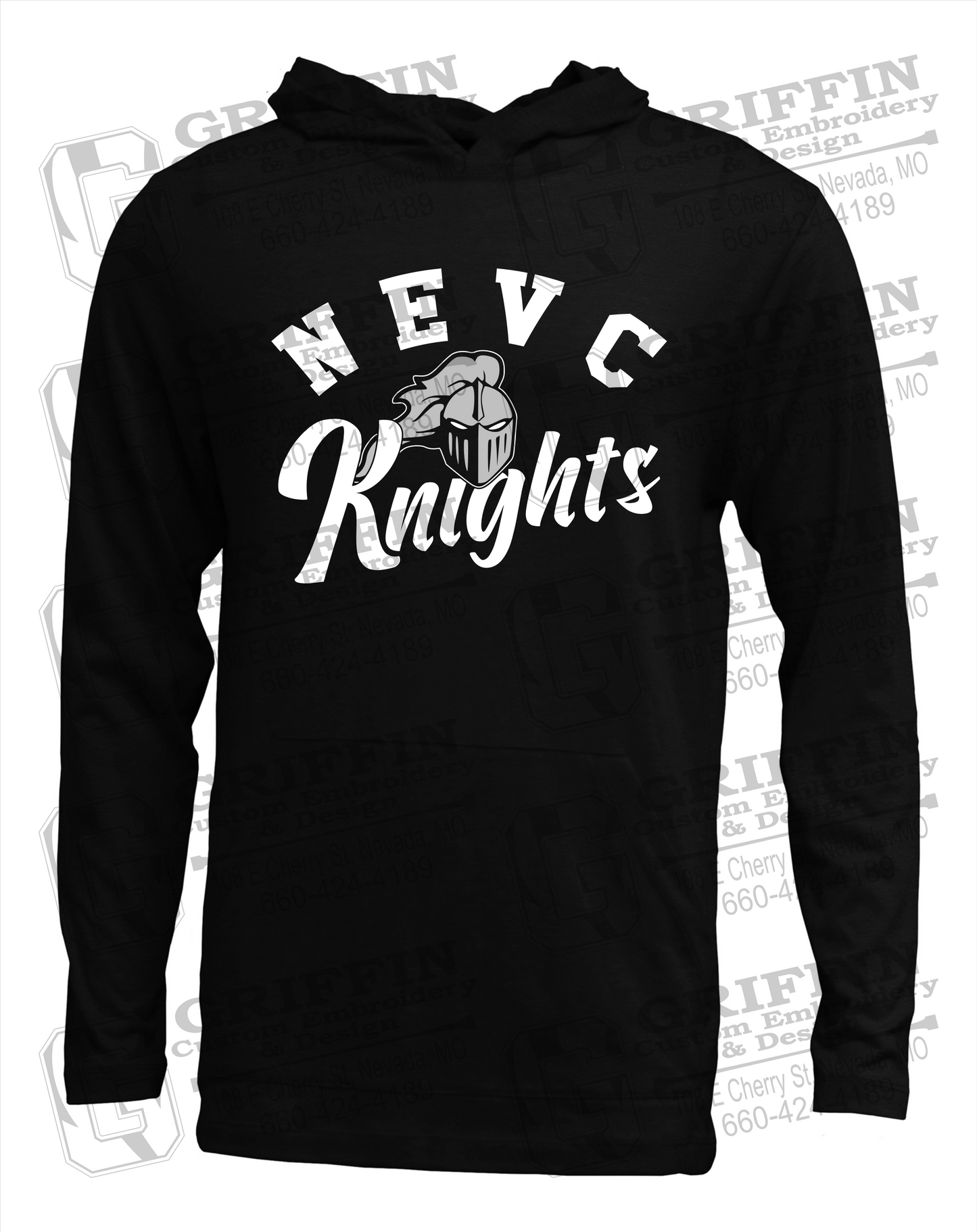 Soft-Tek T-Shirt Hoodie - NEVC Knights 23-D