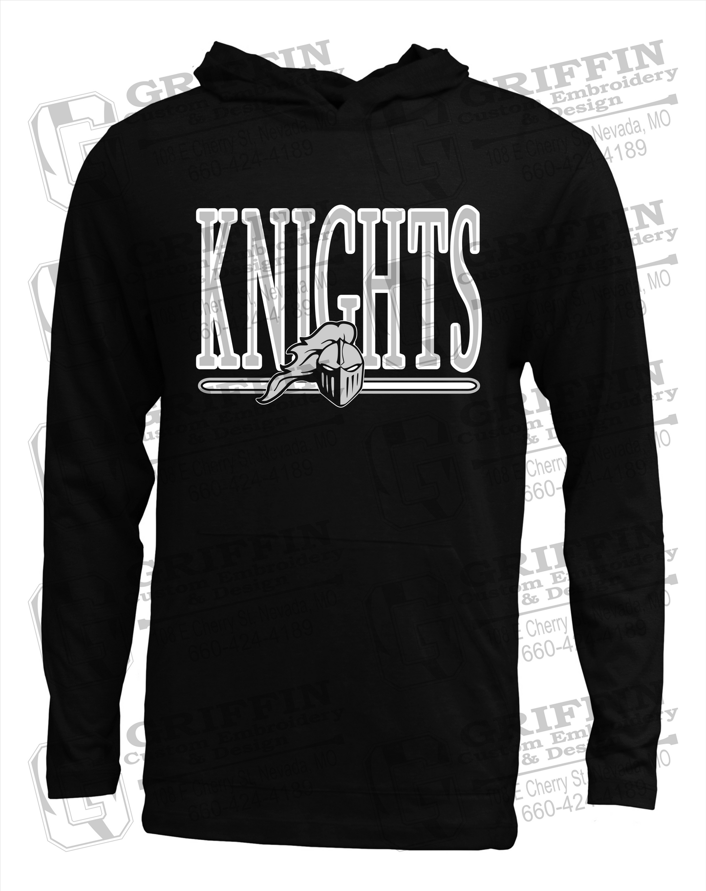 Soft-Tek T-Shirt Hoodie - NEVC Knights 23-E