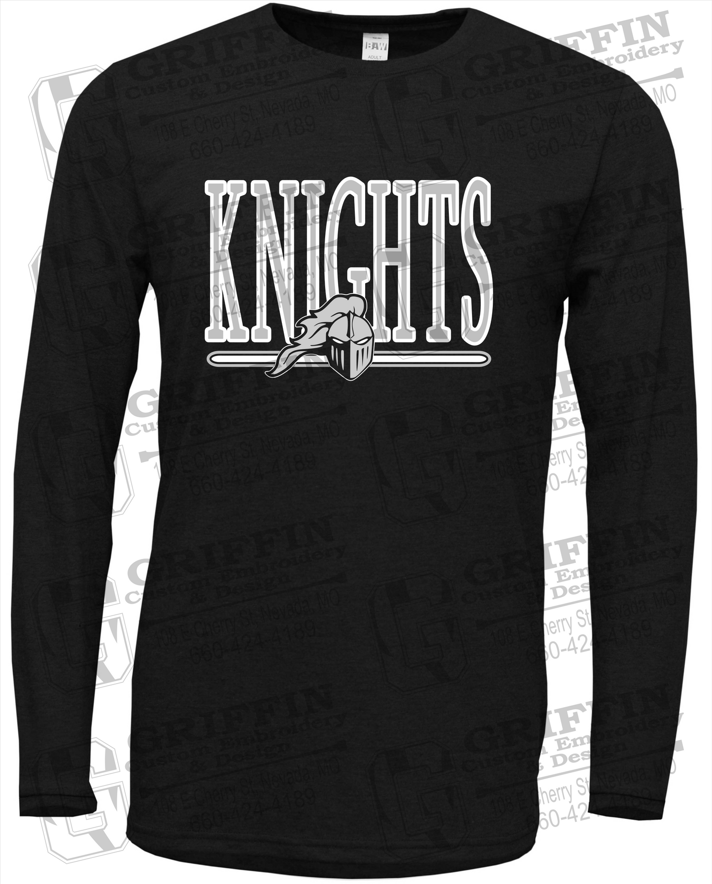 Soft-Tek Long Sleeve T-Shirt - NEVC Knights 23-E