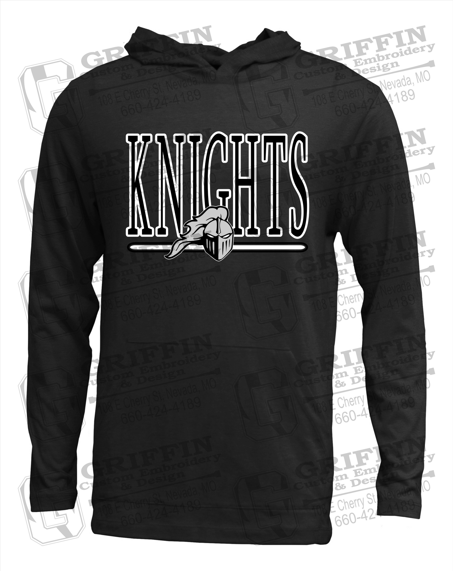 Soft-Tek T-Shirt Hoodie - NEVC Knights 23-E