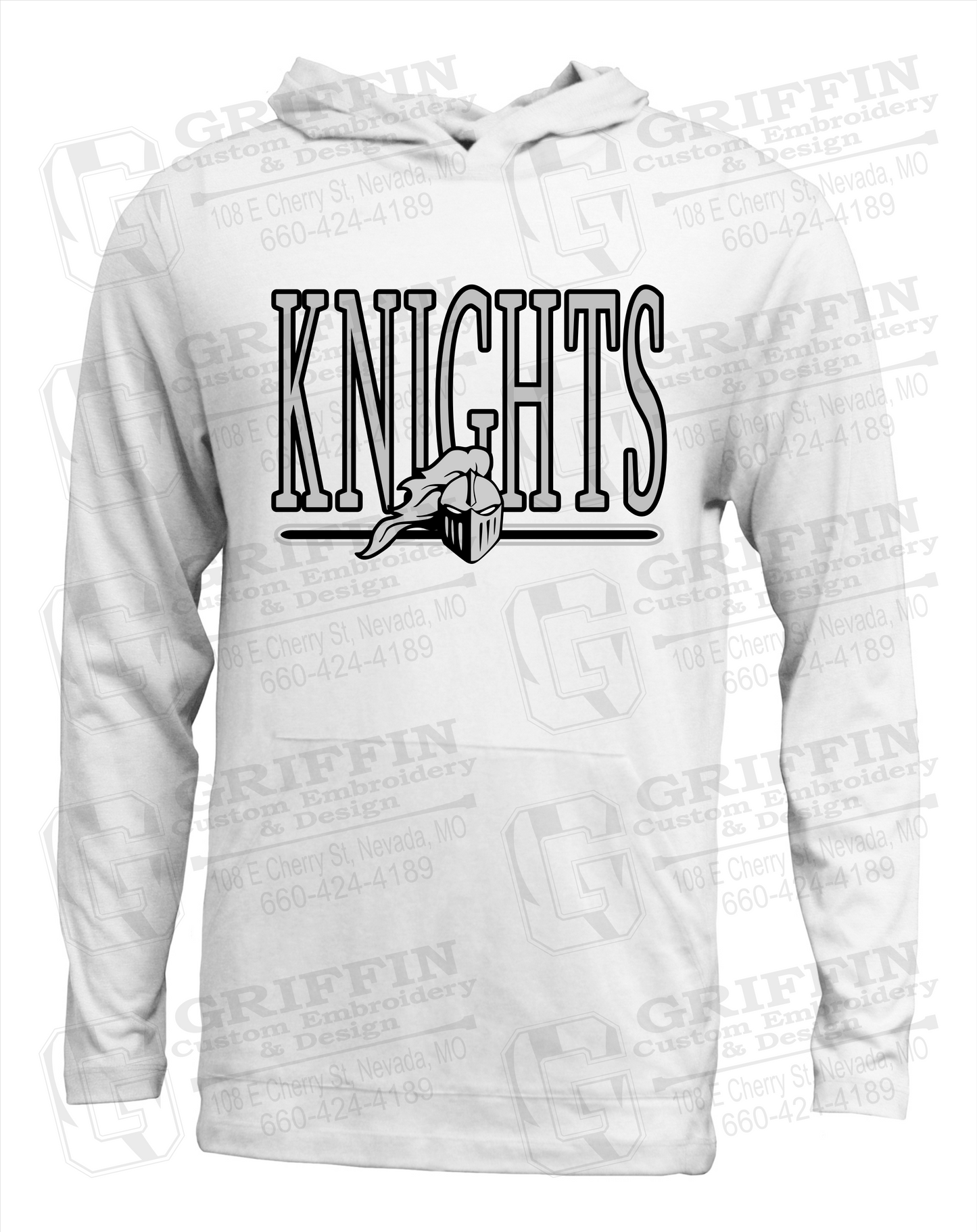 Soft-Tek T-Shirt Hoodie - NEVC Knights 23-E