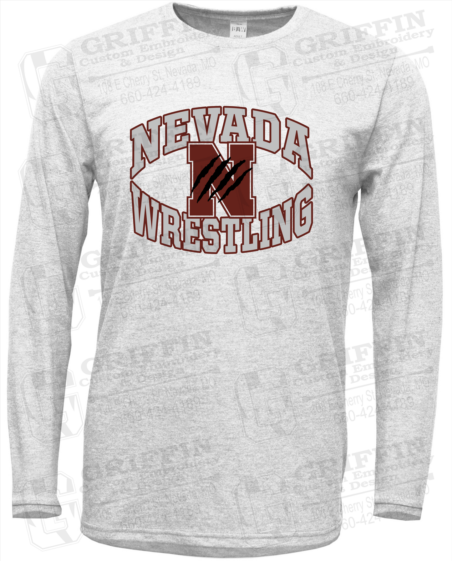 Soft-Tek Long Sleeve T-Shirt - Wrestling - Nevada Tigers 23-H