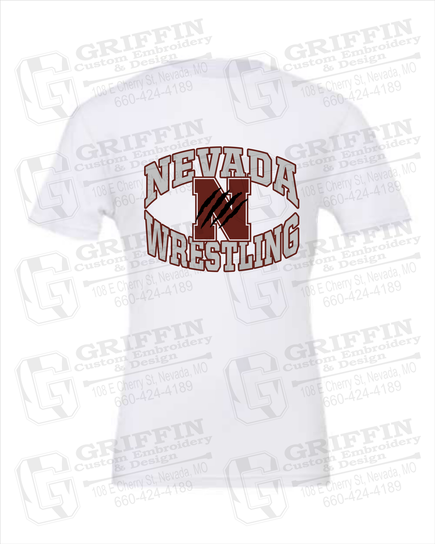 Cotton Short Sleeve T-Shirt - Wrestling - Nevada Tigers 23-H