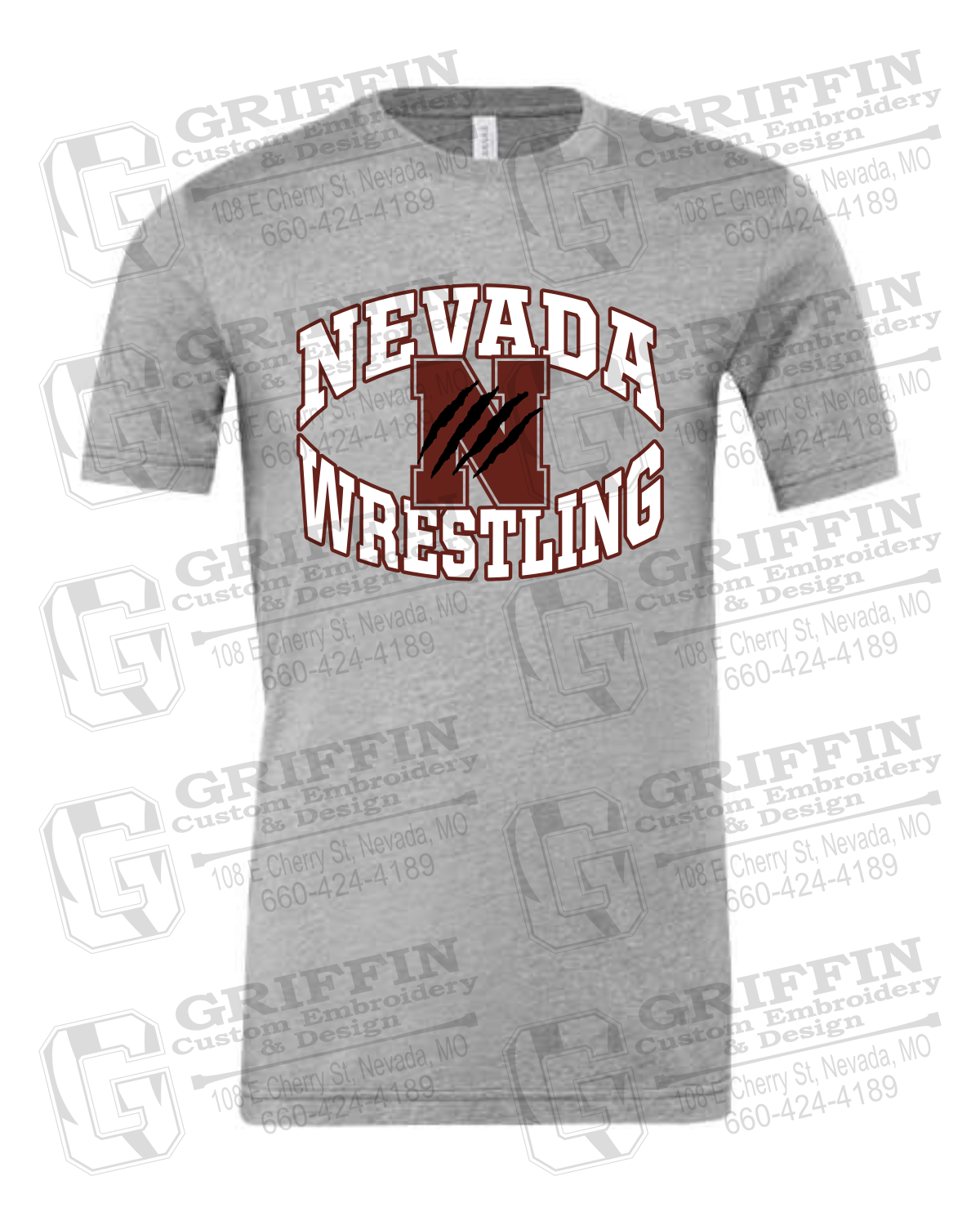 Cotton Short Sleeve T-Shirt - Wrestling - Nevada Tigers 23-H