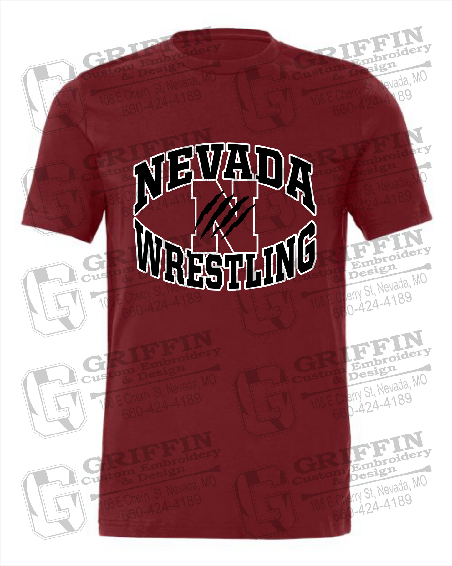 Cotton Short Sleeve T-Shirt - Wrestling - Nevada Tigers 23-H