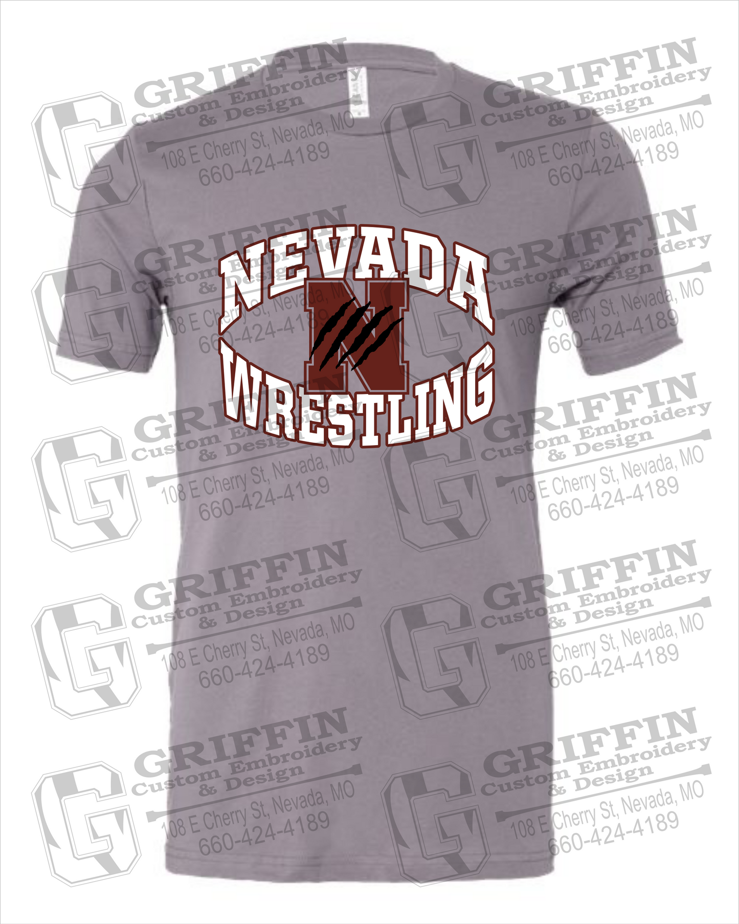 Cotton Short Sleeve T-Shirt - Wrestling - Nevada Tigers 23-H