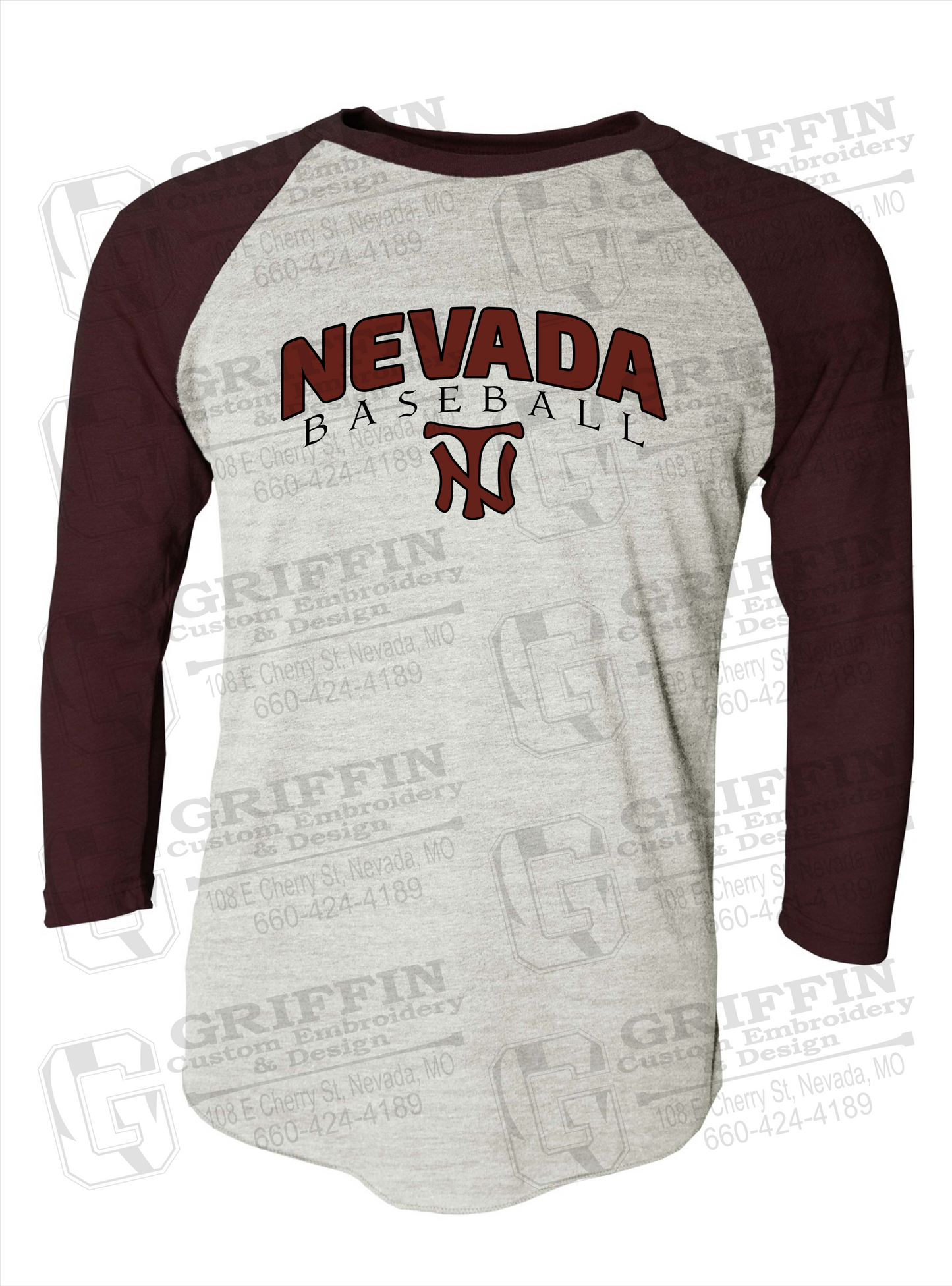 Tri-Blend Raglan Sleeve T-Shirt - Baseball - Nevada Tigers 23-J