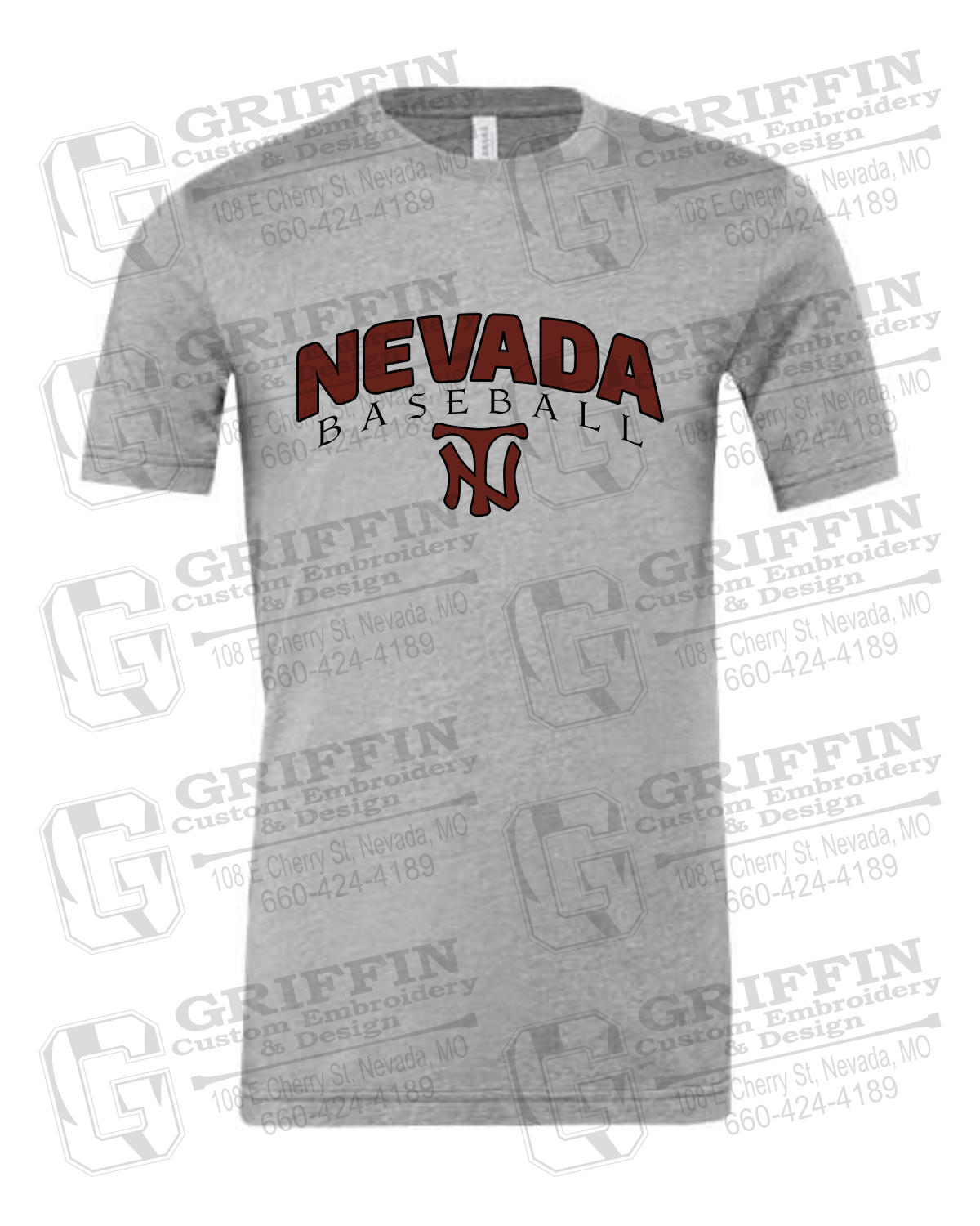 Cotton Short Sleeve T-Shirt - Baseball - Nevada Tigers 23-J