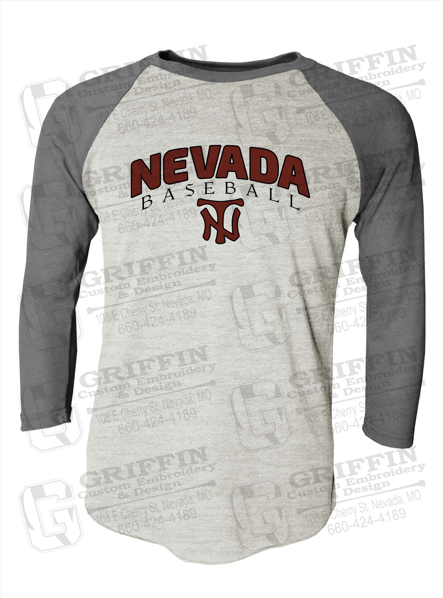 Tri-Blend Raglan Sleeve T-Shirt - Baseball - Nevada Tigers 23-J