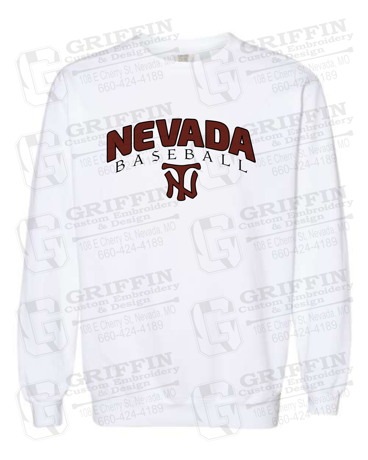 Comfort Colors Crewneck Sweatshirt - Baseball - Nevada Tigers 23-J