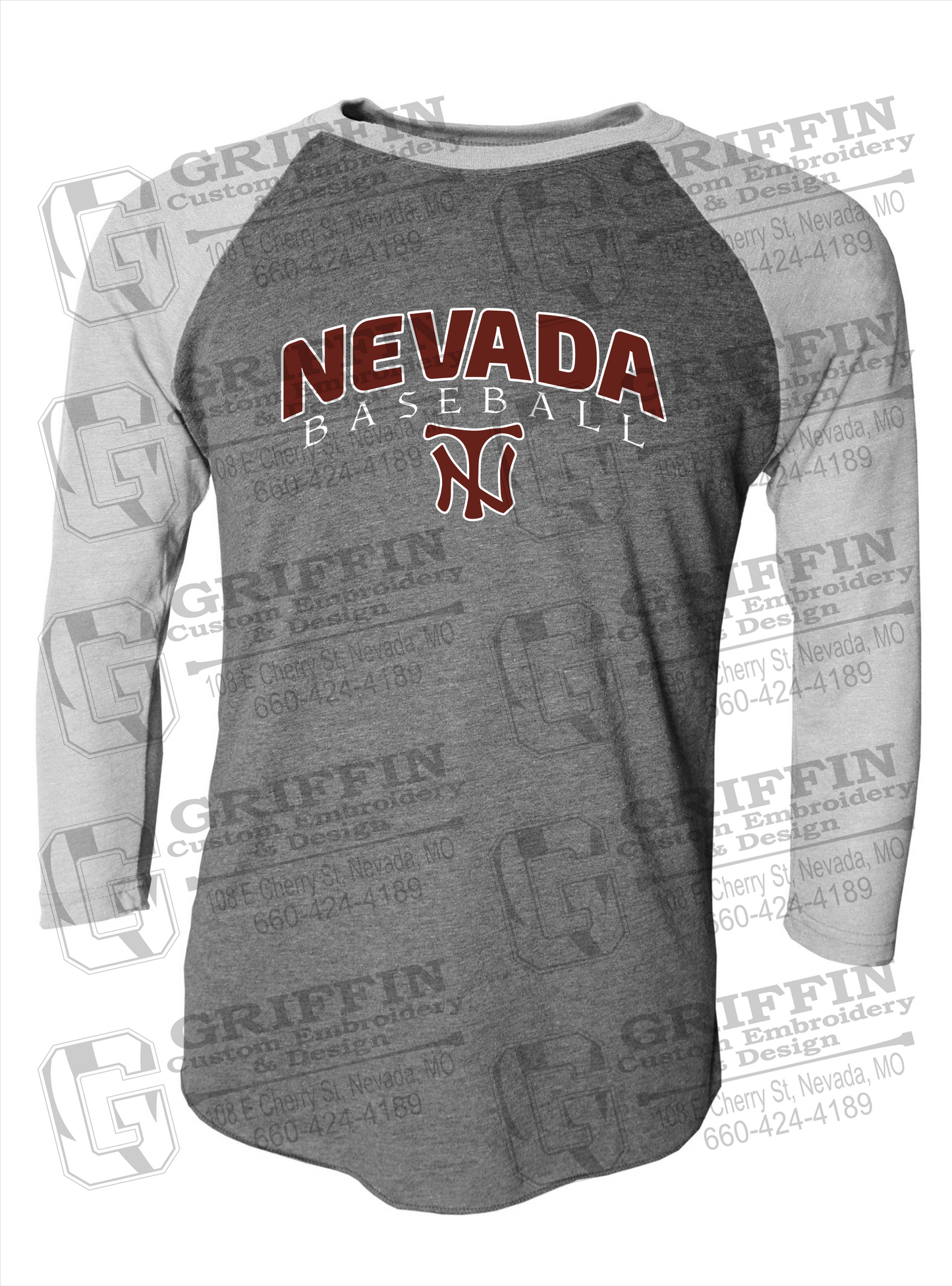 Tri-Blend Raglan Sleeve T-Shirt - Baseball - Nevada Tigers 23-J