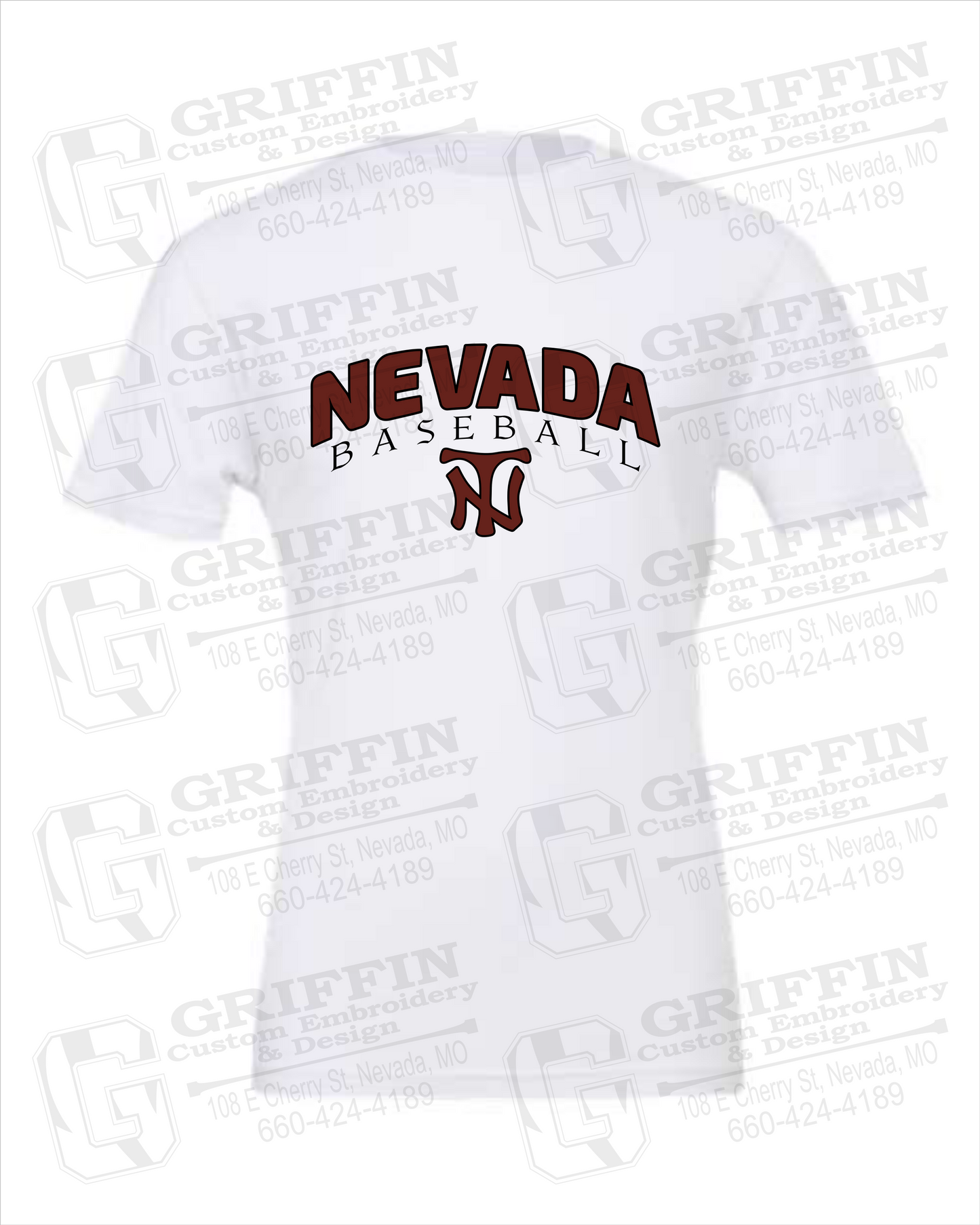 Cotton Short Sleeve T-Shirt - Baseball - Nevada Tigers 23-J