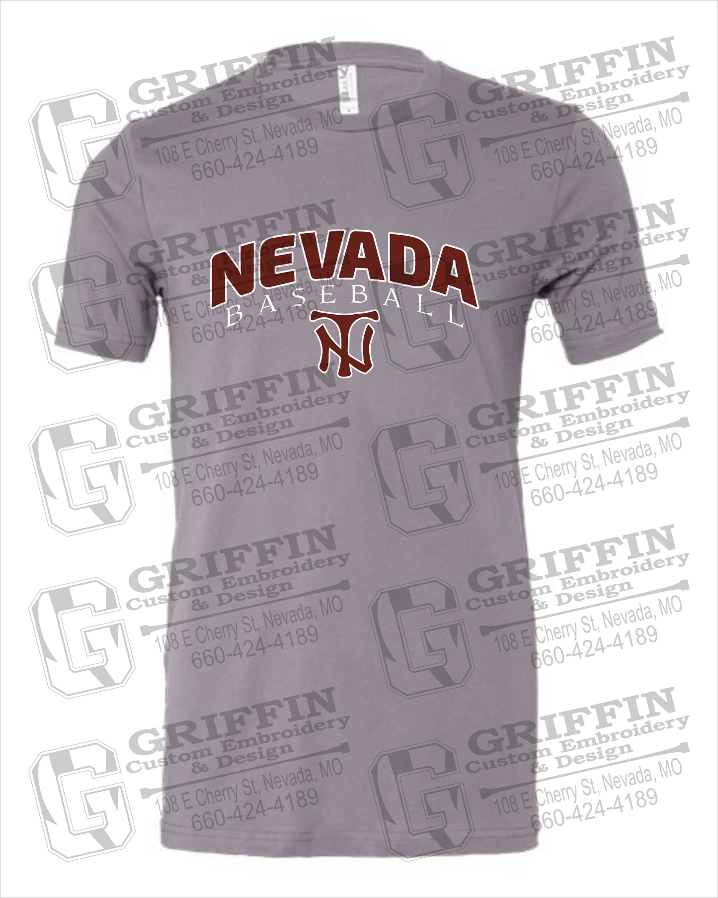 Cotton Short Sleeve T-Shirt - Baseball - Nevada Tigers 23-J