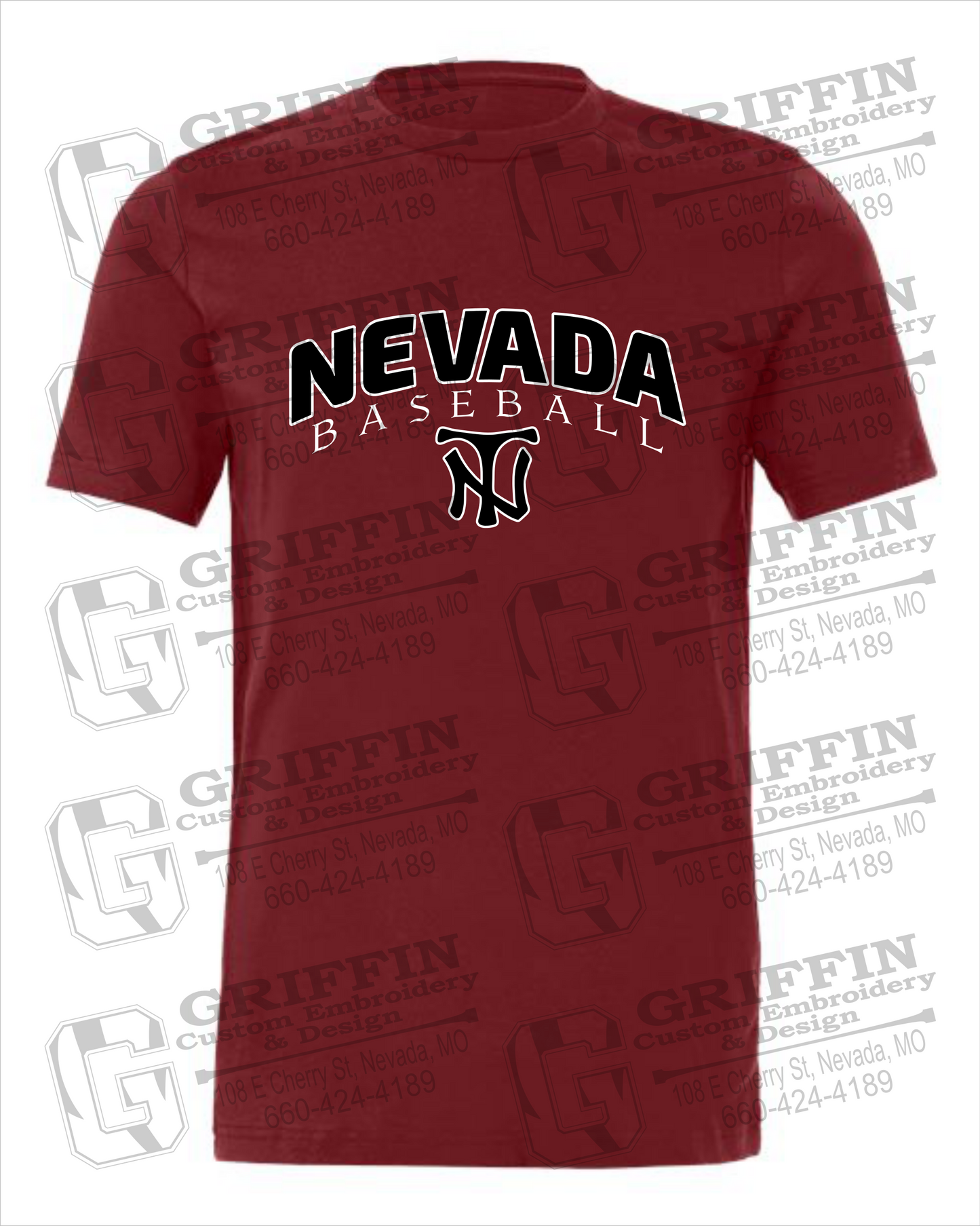 Cotton Short Sleeve T-Shirt - Baseball - Nevada Tigers 23-J