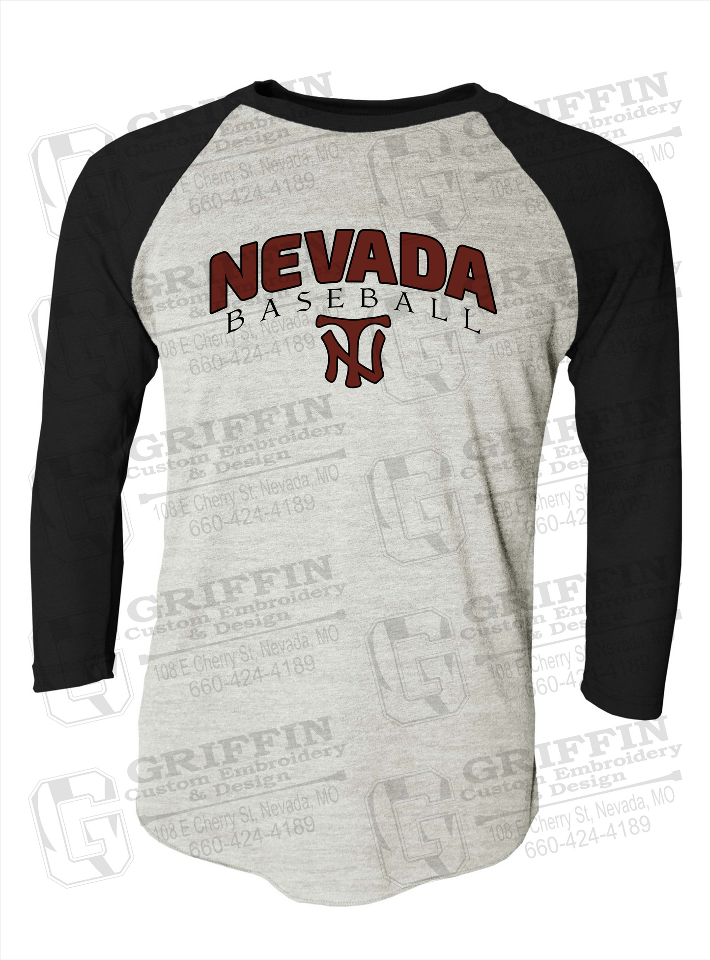 Tri-Blend Raglan Sleeve T-Shirt - Baseball - Nevada Tigers 23-J