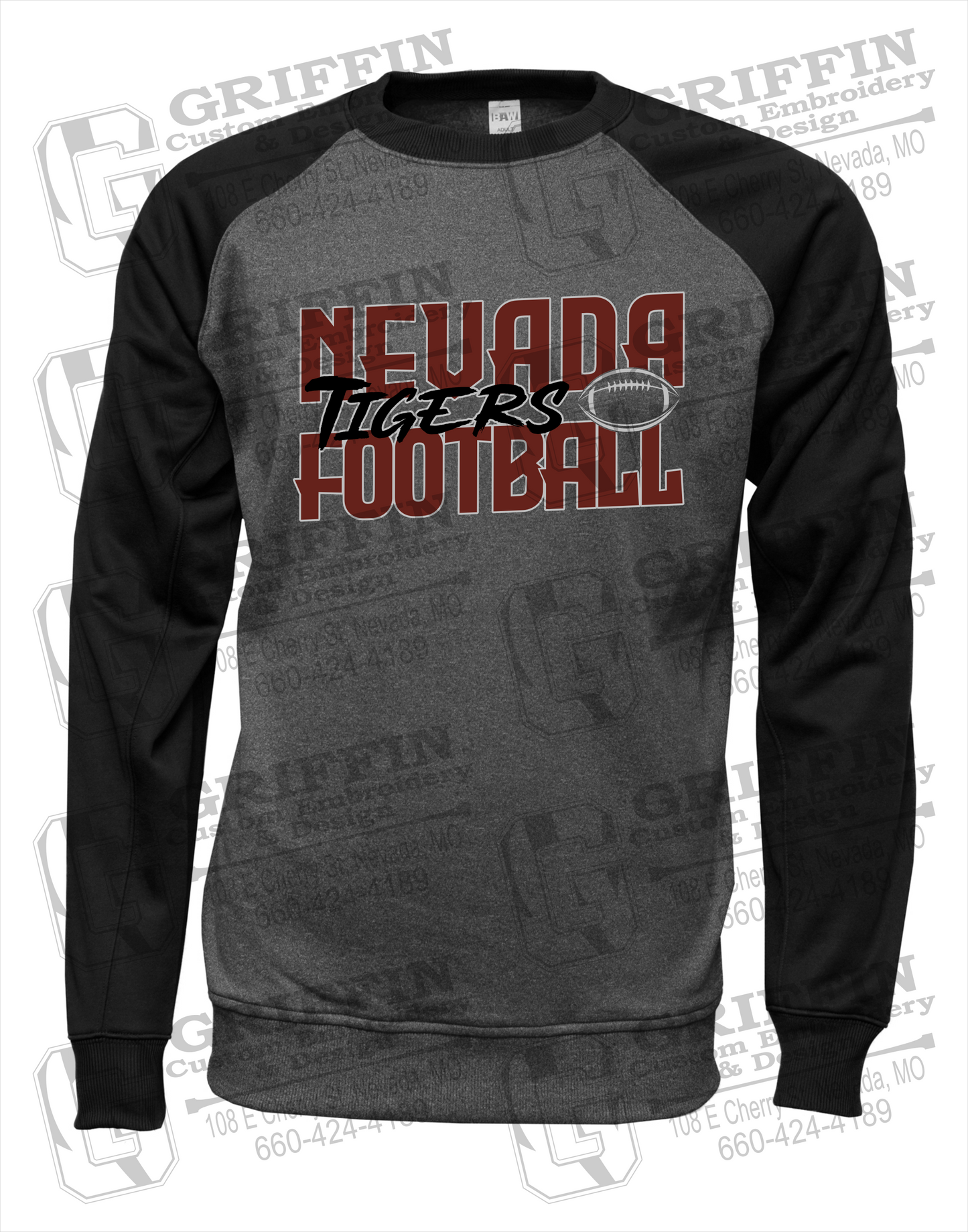 Nevada Tigers 23-P Raglan Sweatshirt - Football