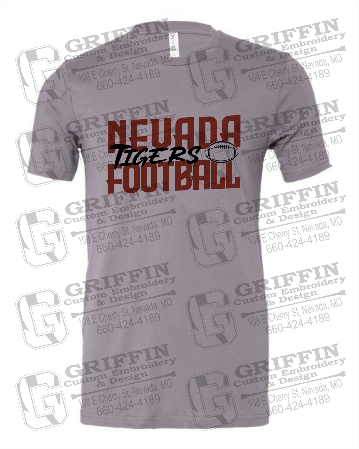 Cotton Short Sleeve T-Shirt - Football - Nevada Tigers 23-P