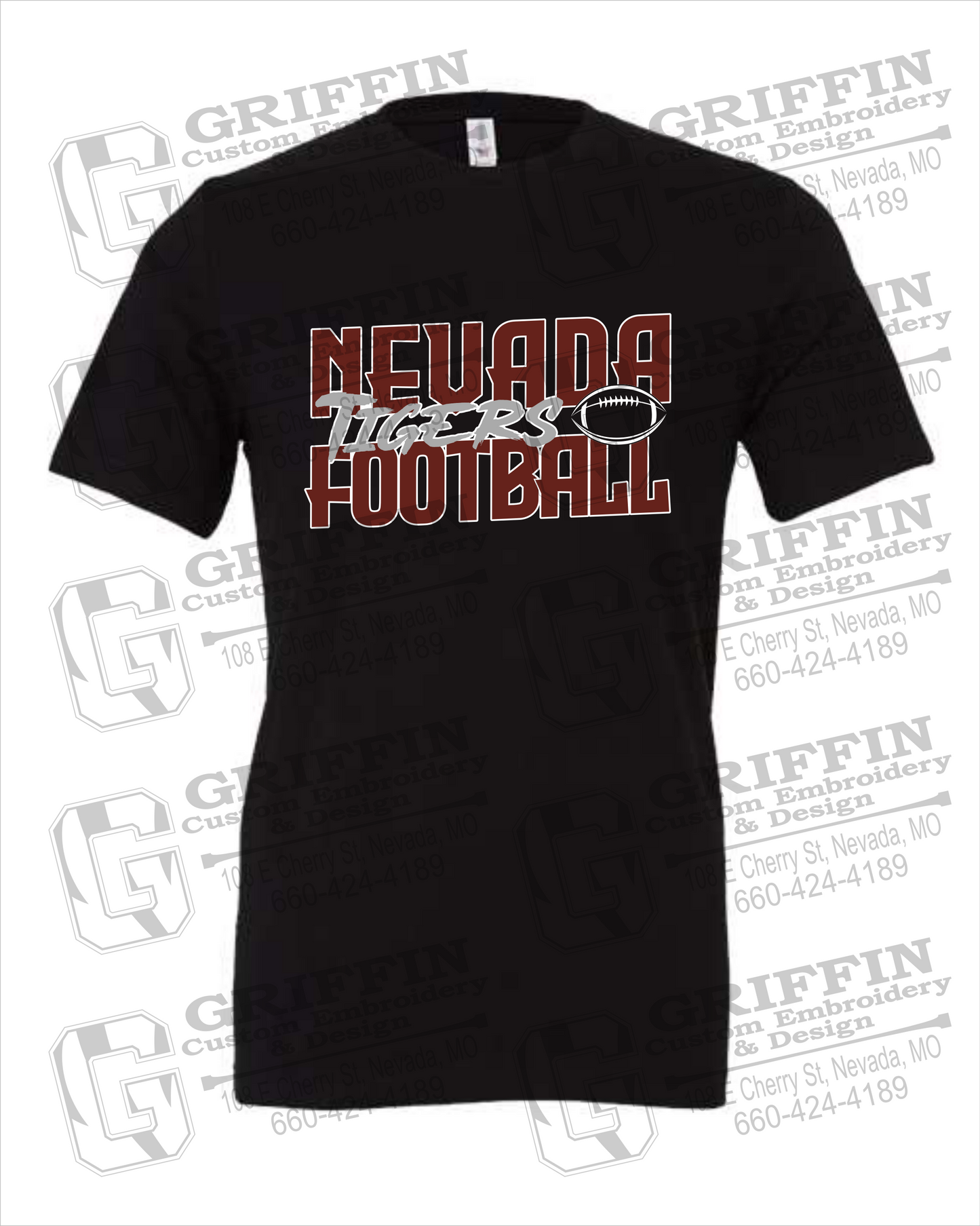 Cotton Short Sleeve T-Shirt - Football - Nevada Tigers 23-P