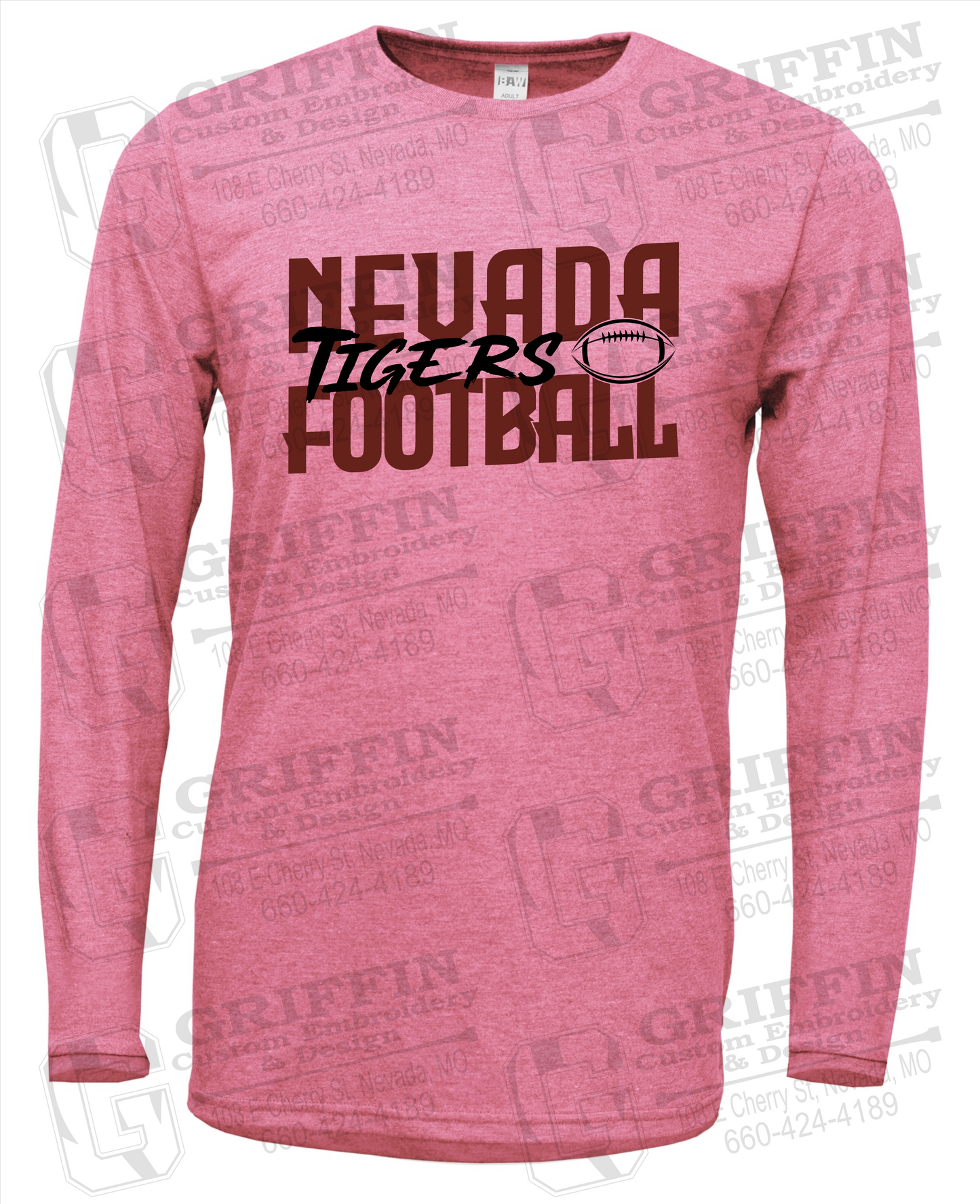 Soft-Tek Long Sleeve T-Shirt - Football - Nevada Tigers 23-P