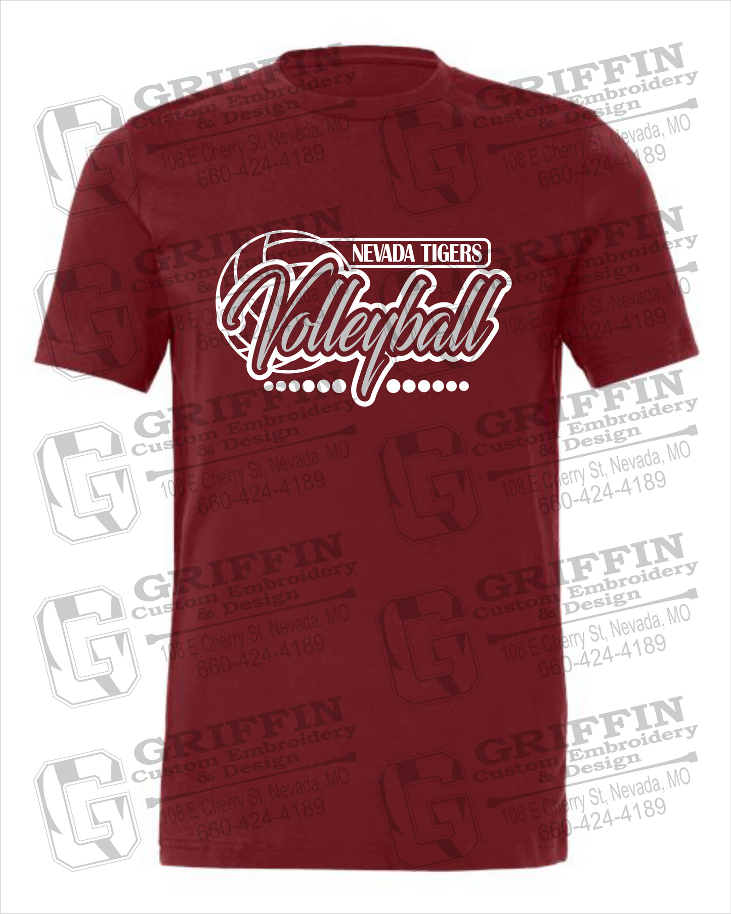 Cotton Short Sleeve T-Shirt - Volleyball - Nevada Tigers 23-Q