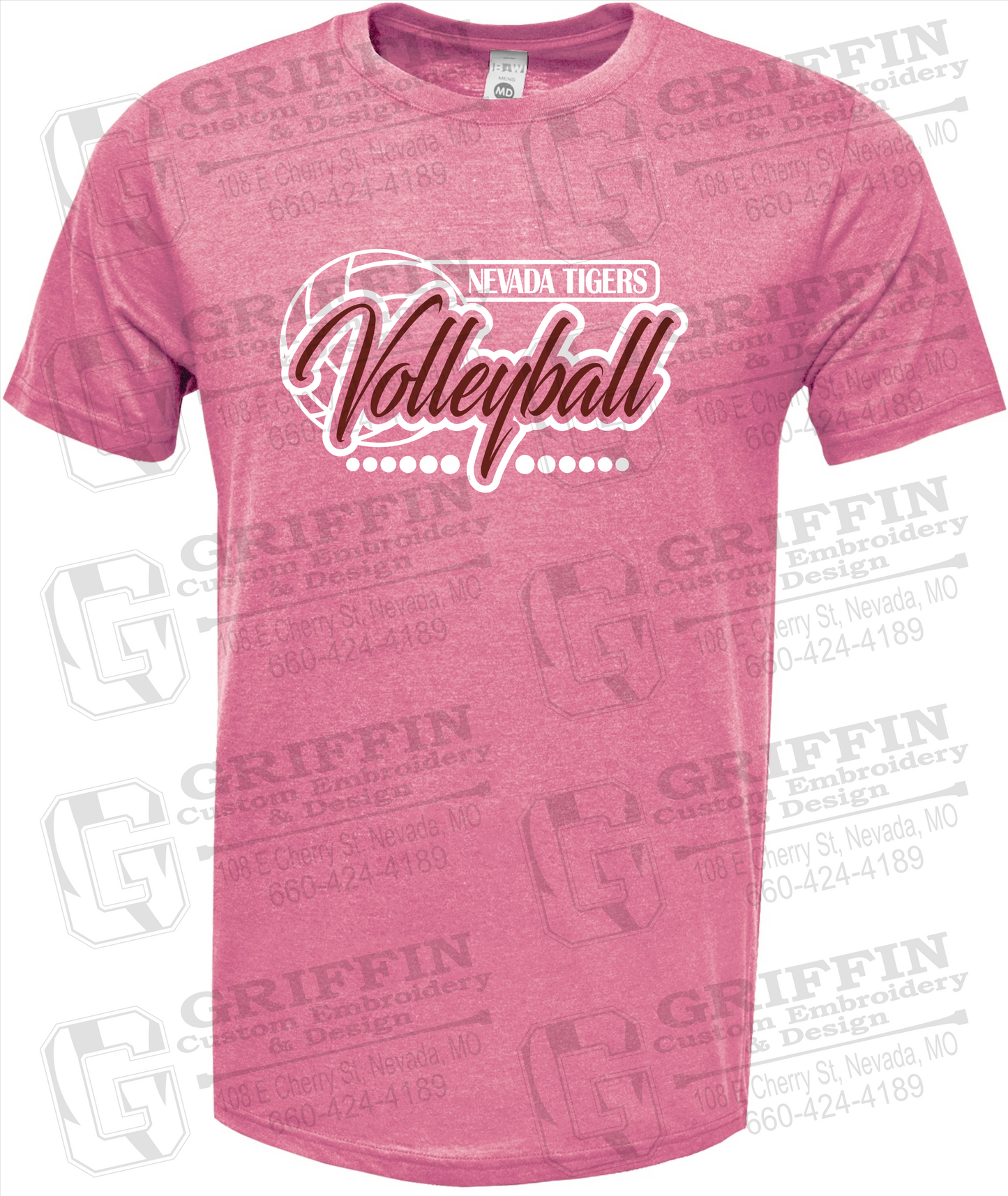 Soft-Tek Short Sleeve T-Shirt - Volleyball - Nevada Tigers 23-Q