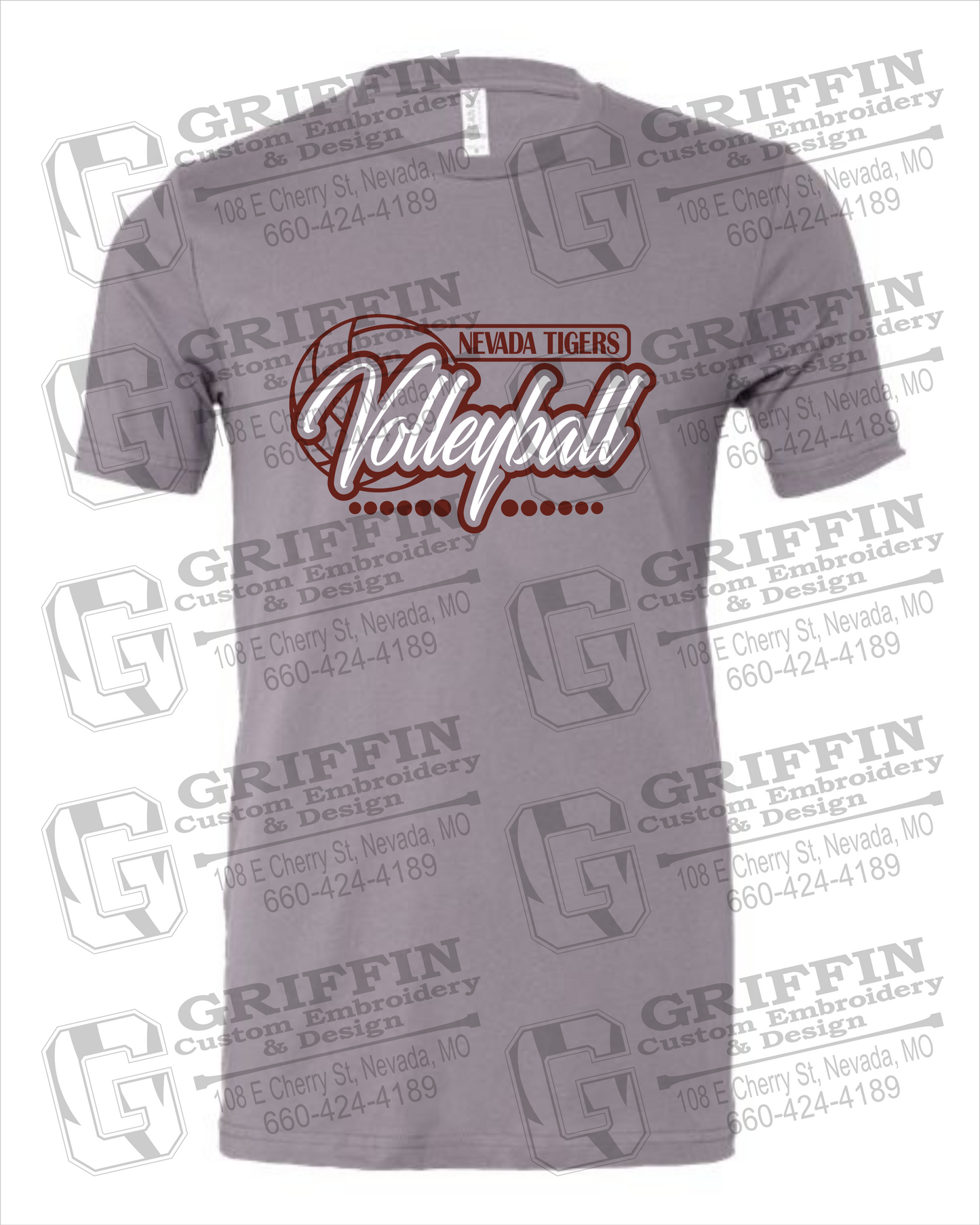 Cotton Short Sleeve T-Shirt - Volleyball - Nevada Tigers 23-Q