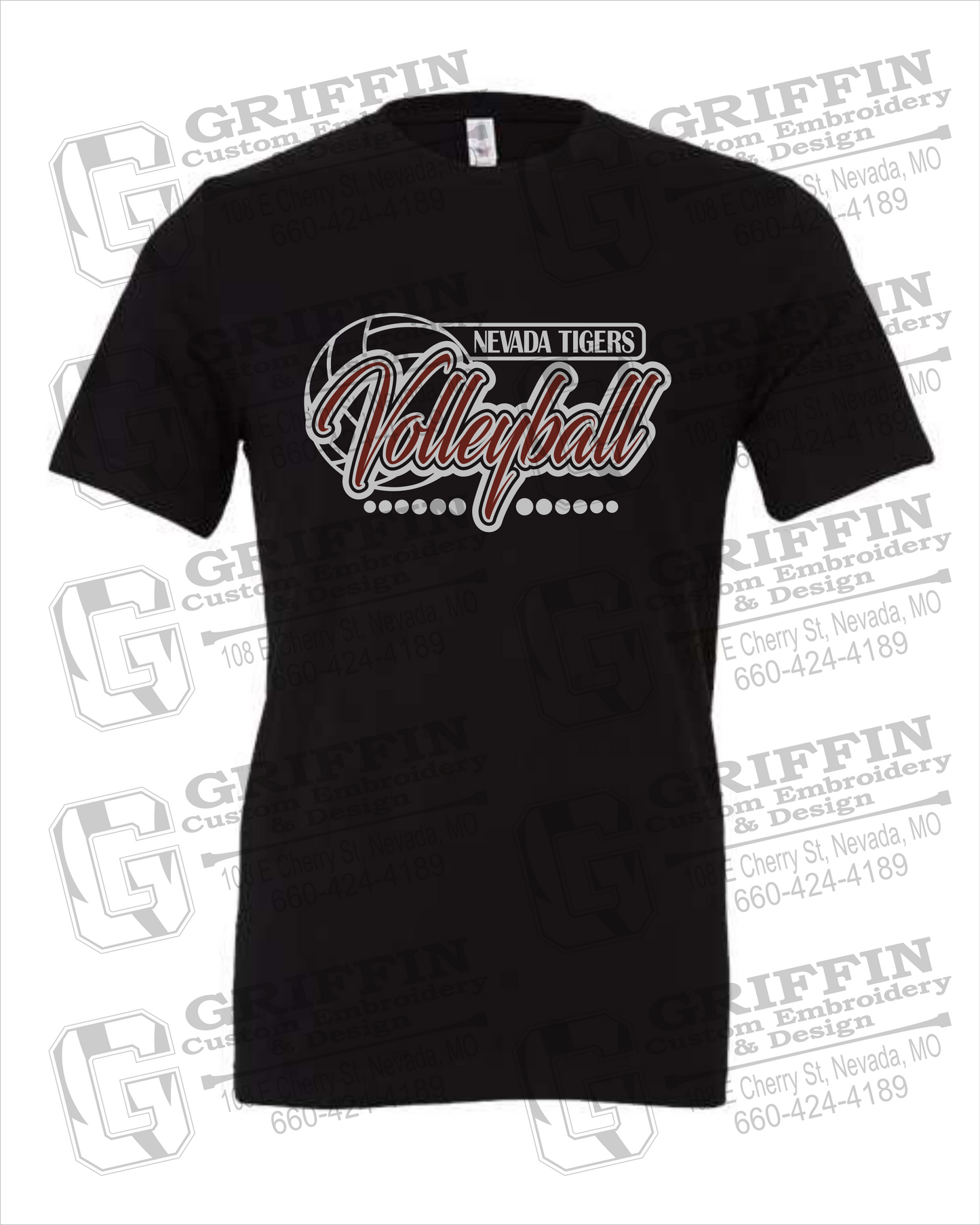 Cotton Short Sleeve T-Shirt - Volleyball - Nevada Tigers 23-Q