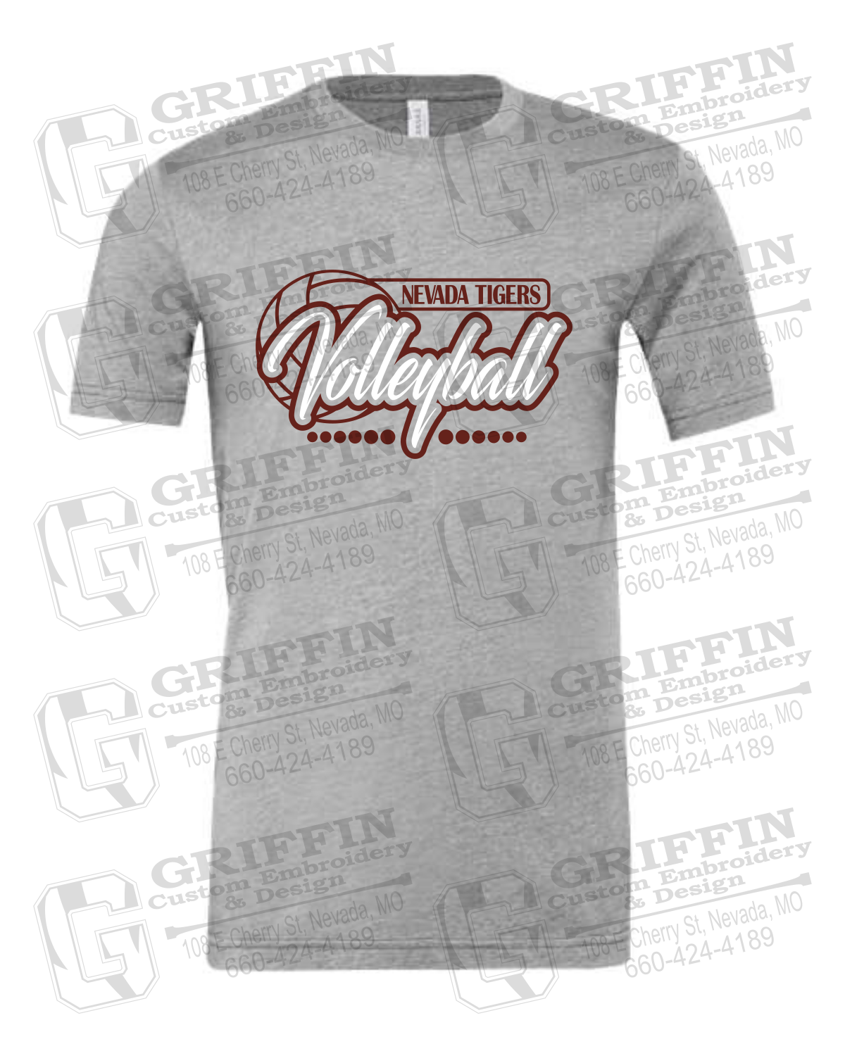 Cotton Short Sleeve T-Shirt - Volleyball - Nevada Tigers 23-Q