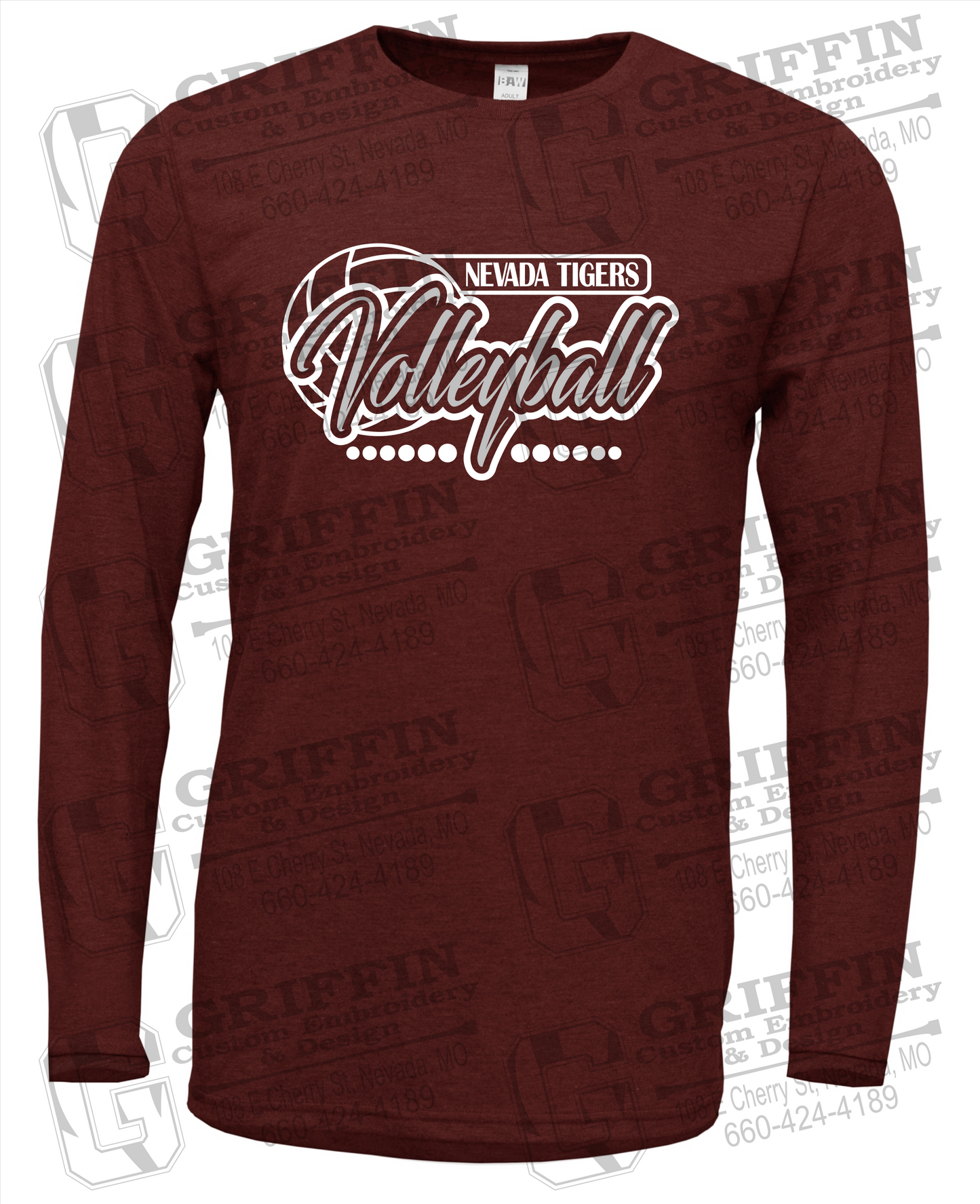 Soft-Tek Long Sleeve T-Shirt - Volleyball - Nevada Tigers 23-Q