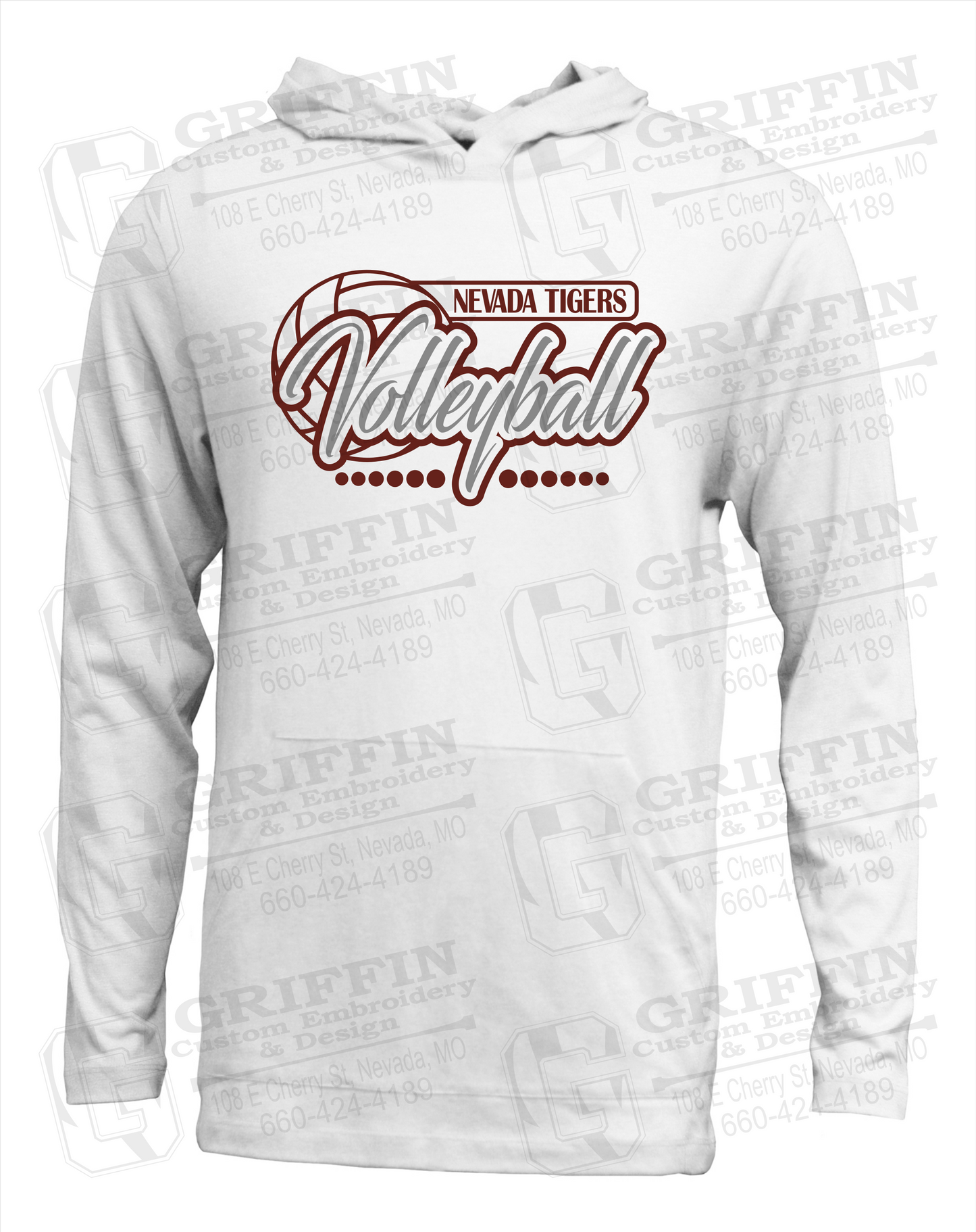 Soft-Tek T-Shirt Hoodie - Volleyball - Nevada Tigers 23-Q