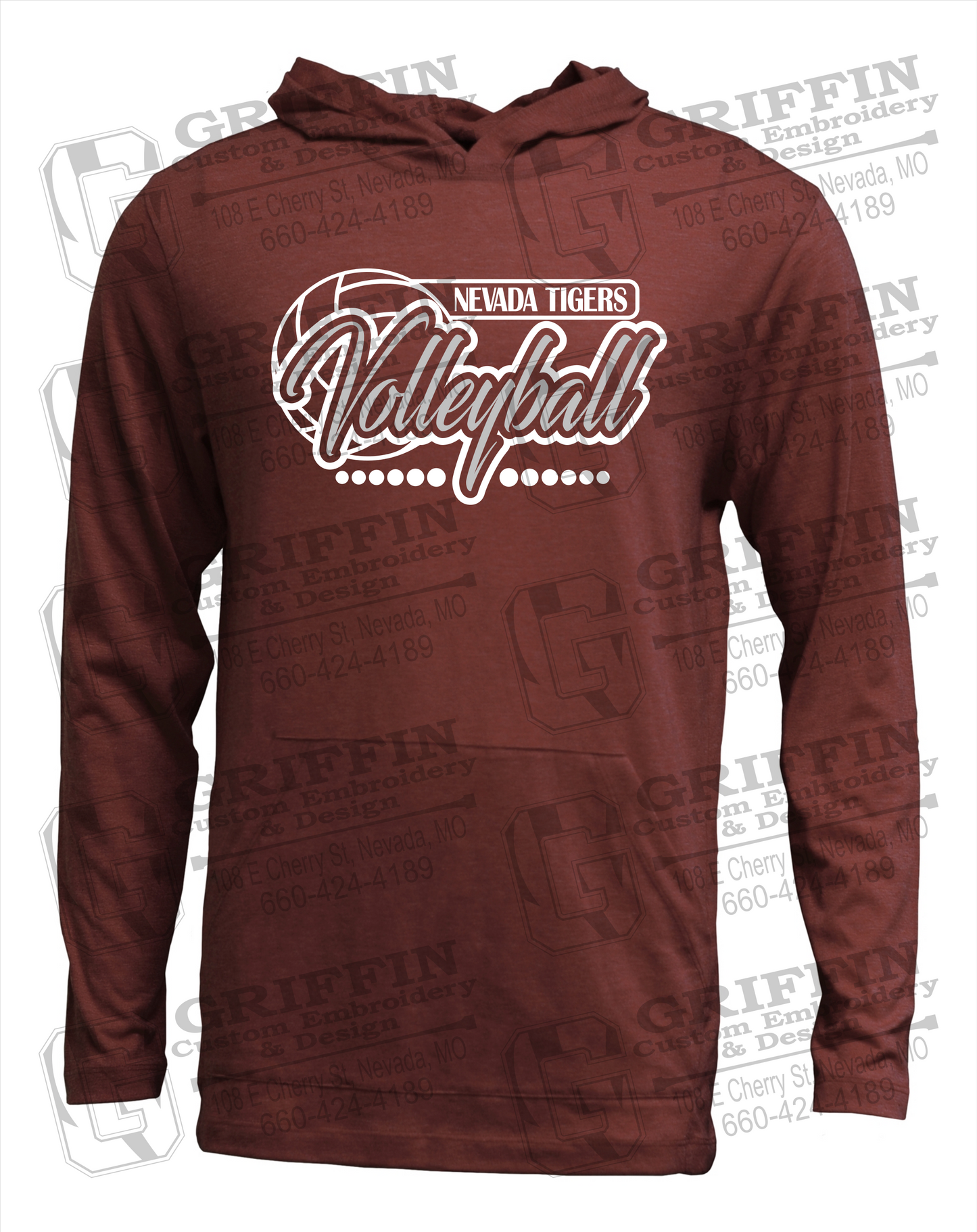 Soft-Tek T-Shirt Hoodie - Volleyball - Nevada Tigers 23-Q