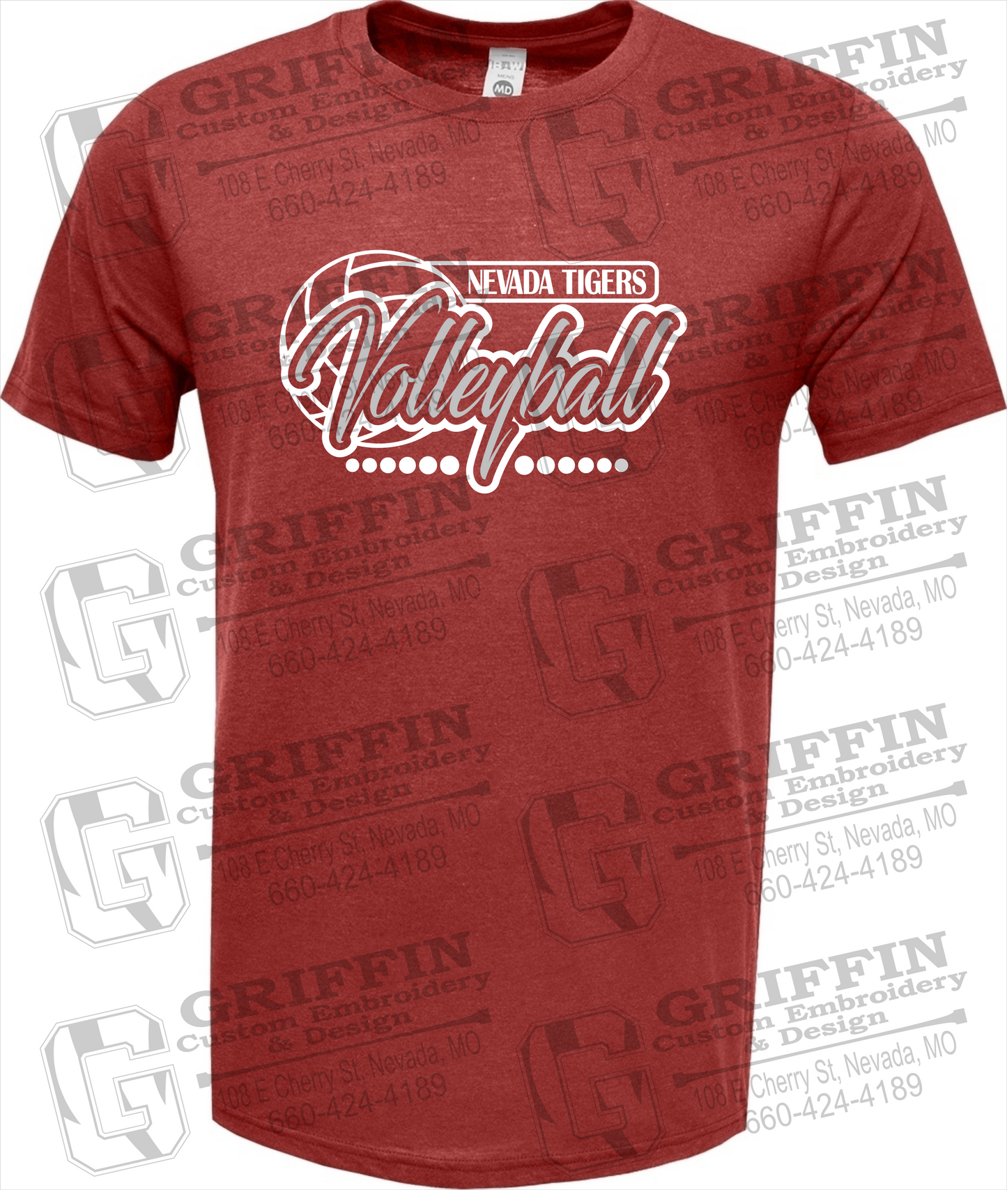 Soft-Tek Short Sleeve T-Shirt - Volleyball - Nevada Tigers 23-Q