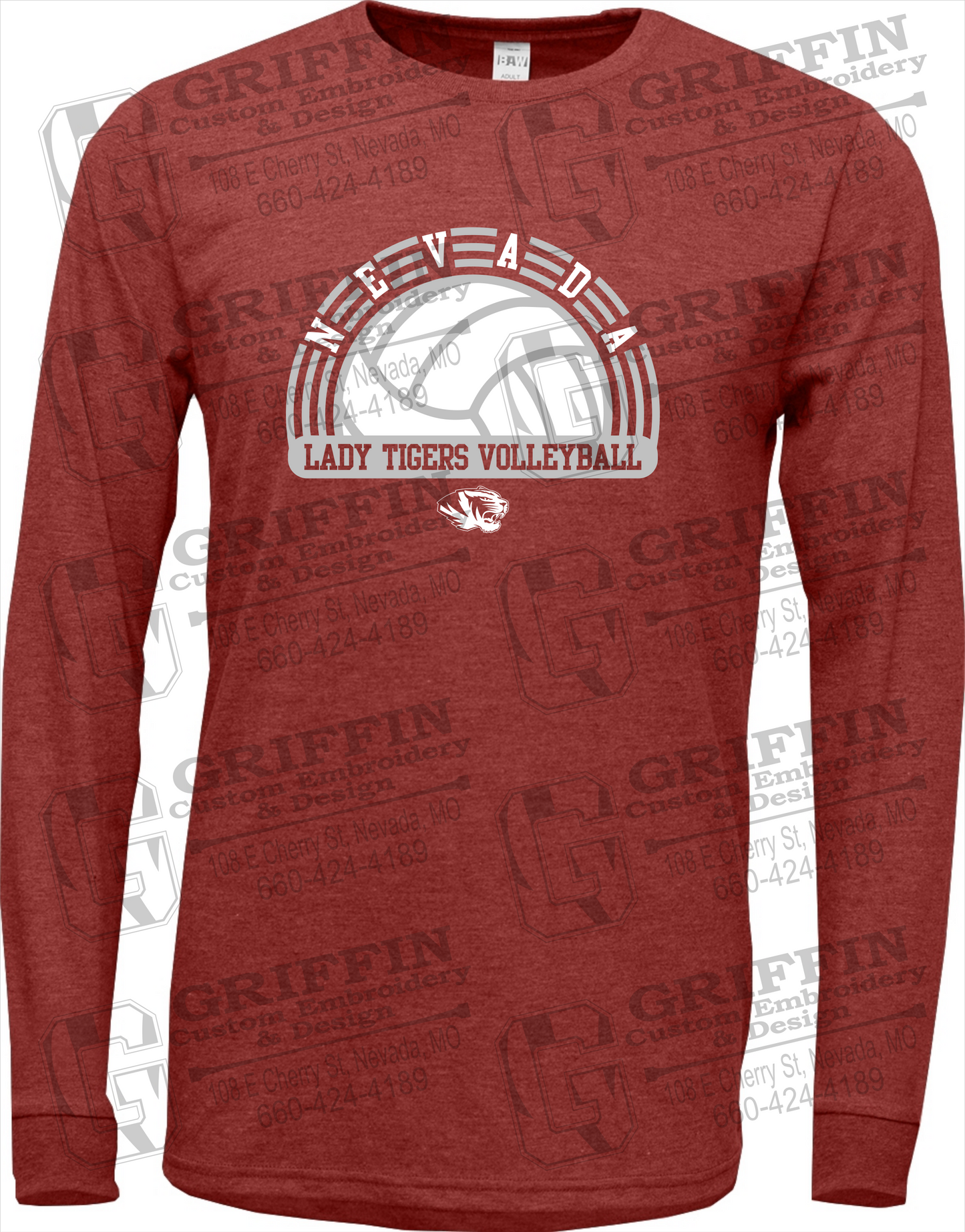 Soft-Tek Long Sleeve T-Shirt - Volleyball - Nevada Tigers 23-R