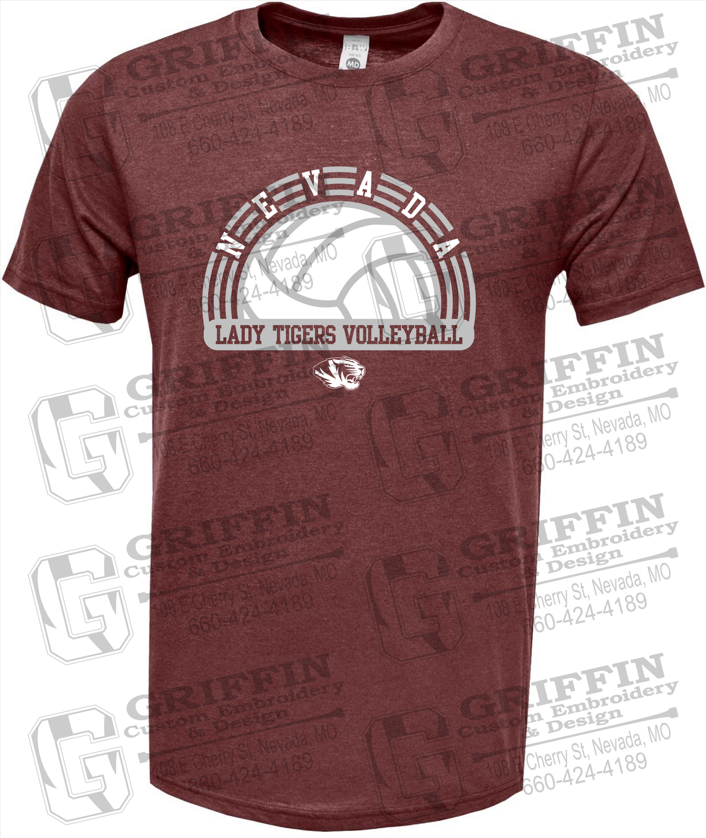 Nevada Tigers 23-R Short Sleeve T-Shirt - Volleyball