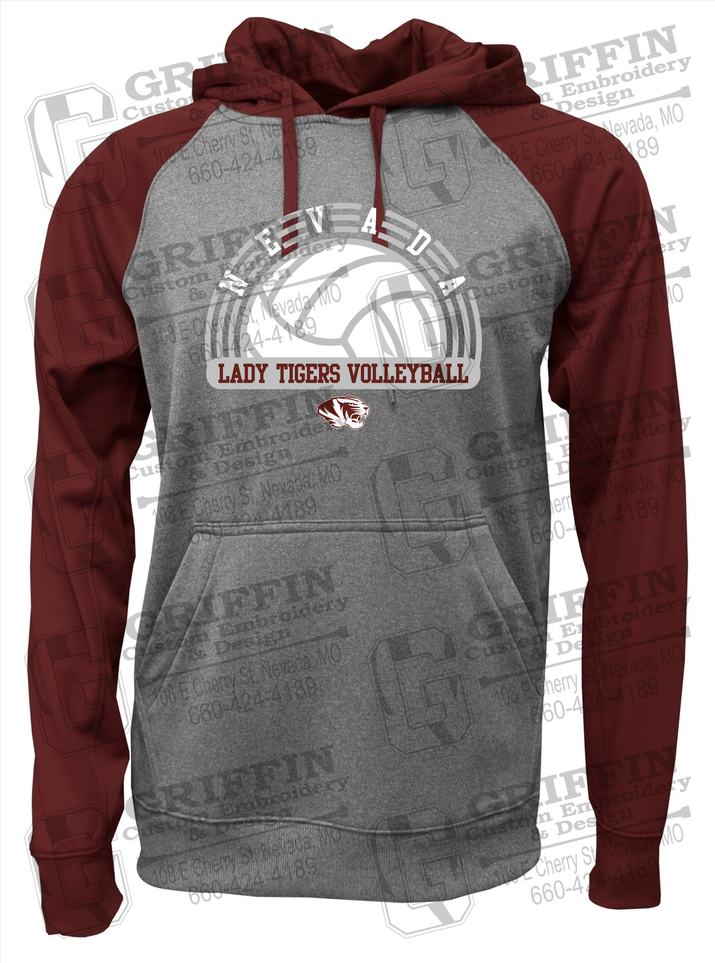 Performance Fleece Raglan Hoodie - Volleyball - Nevada Tigers 23-R