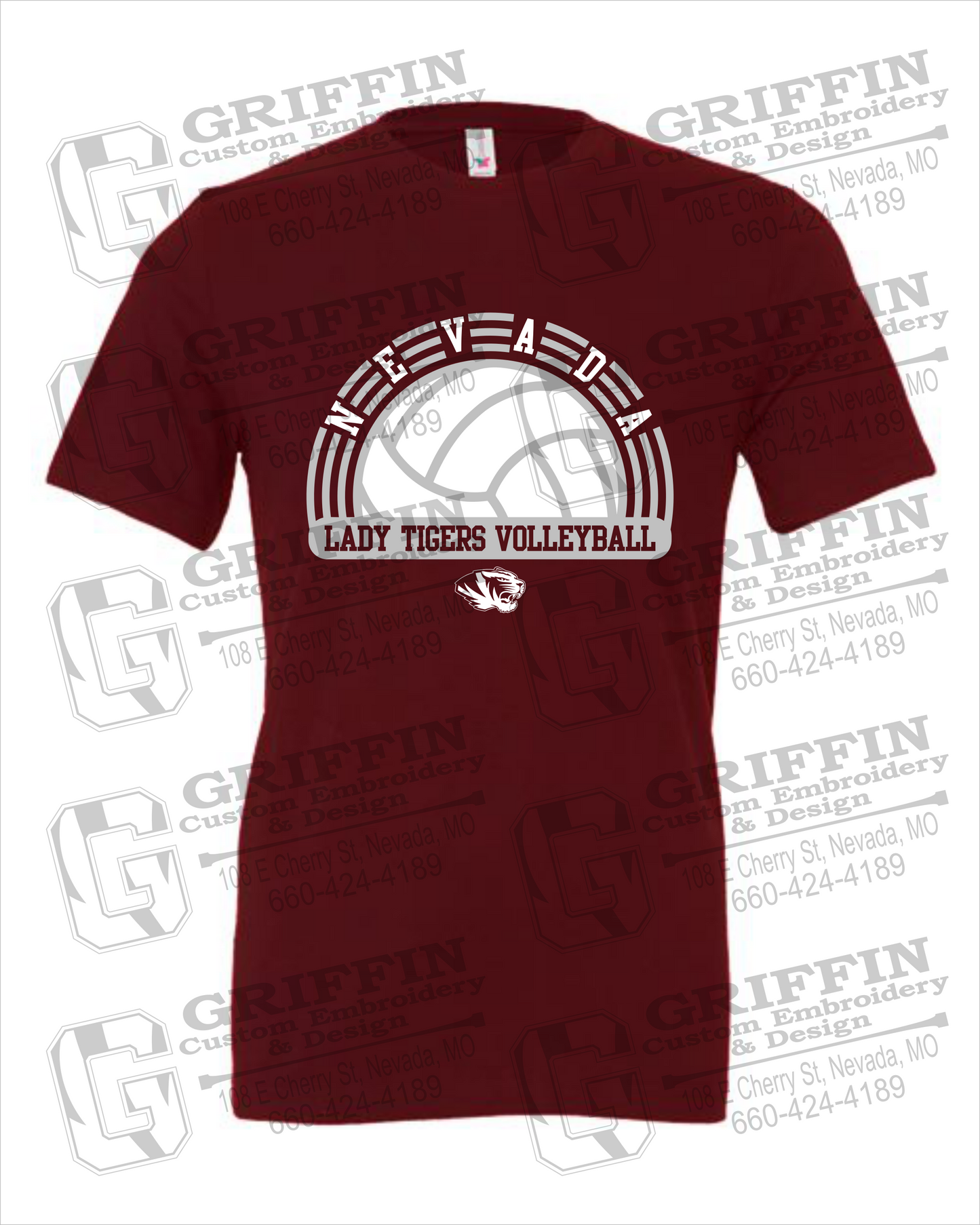 Cotton Short Sleeve T-Shirt - Volleyball - Nevada Tigers 23-R